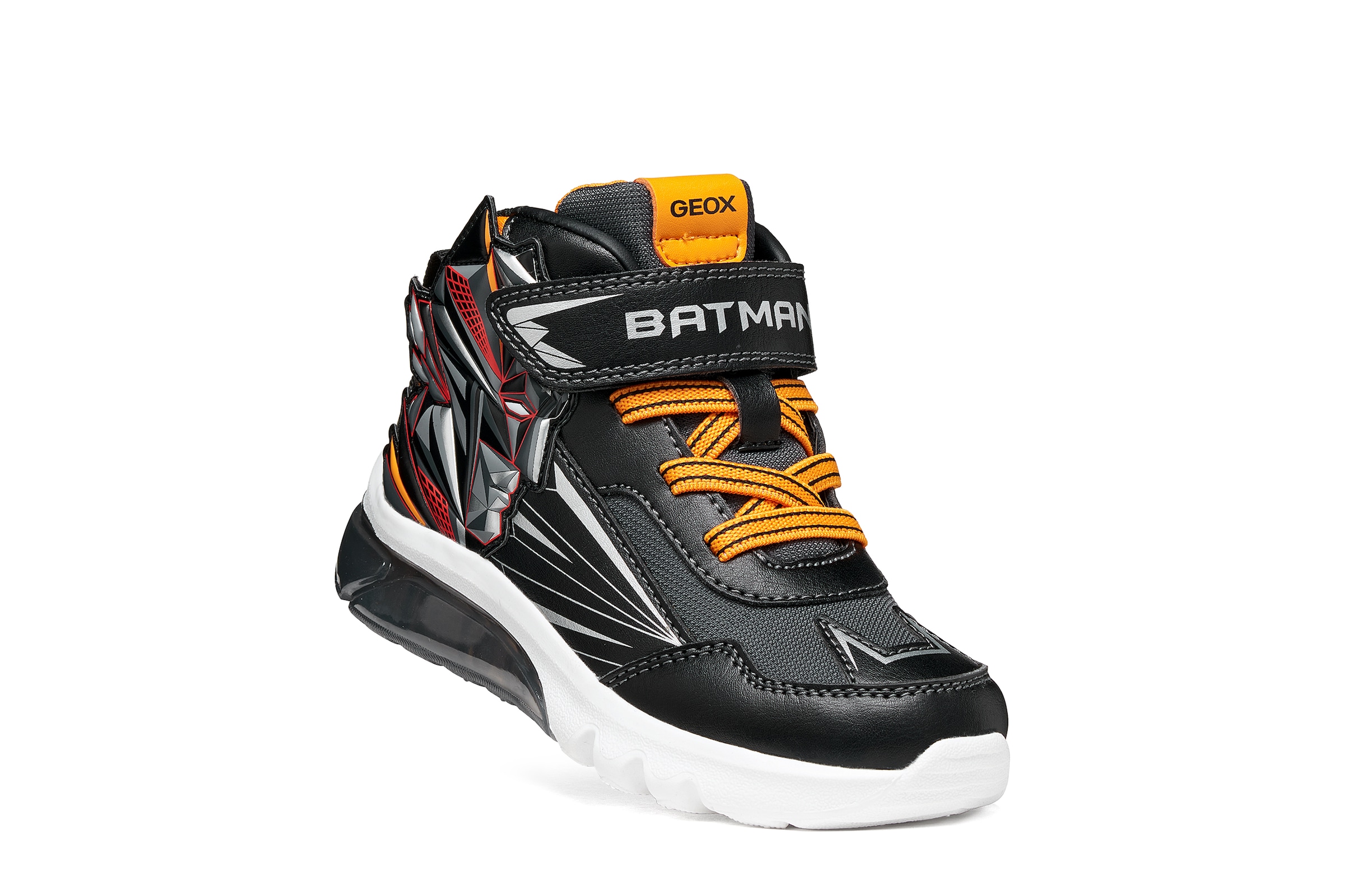 Geox Sneaker »J CIBERDRON BOY - Blinkschuh«  Blinky Klettboots mit BATMAN-Motiv, Größenschablone zum Download