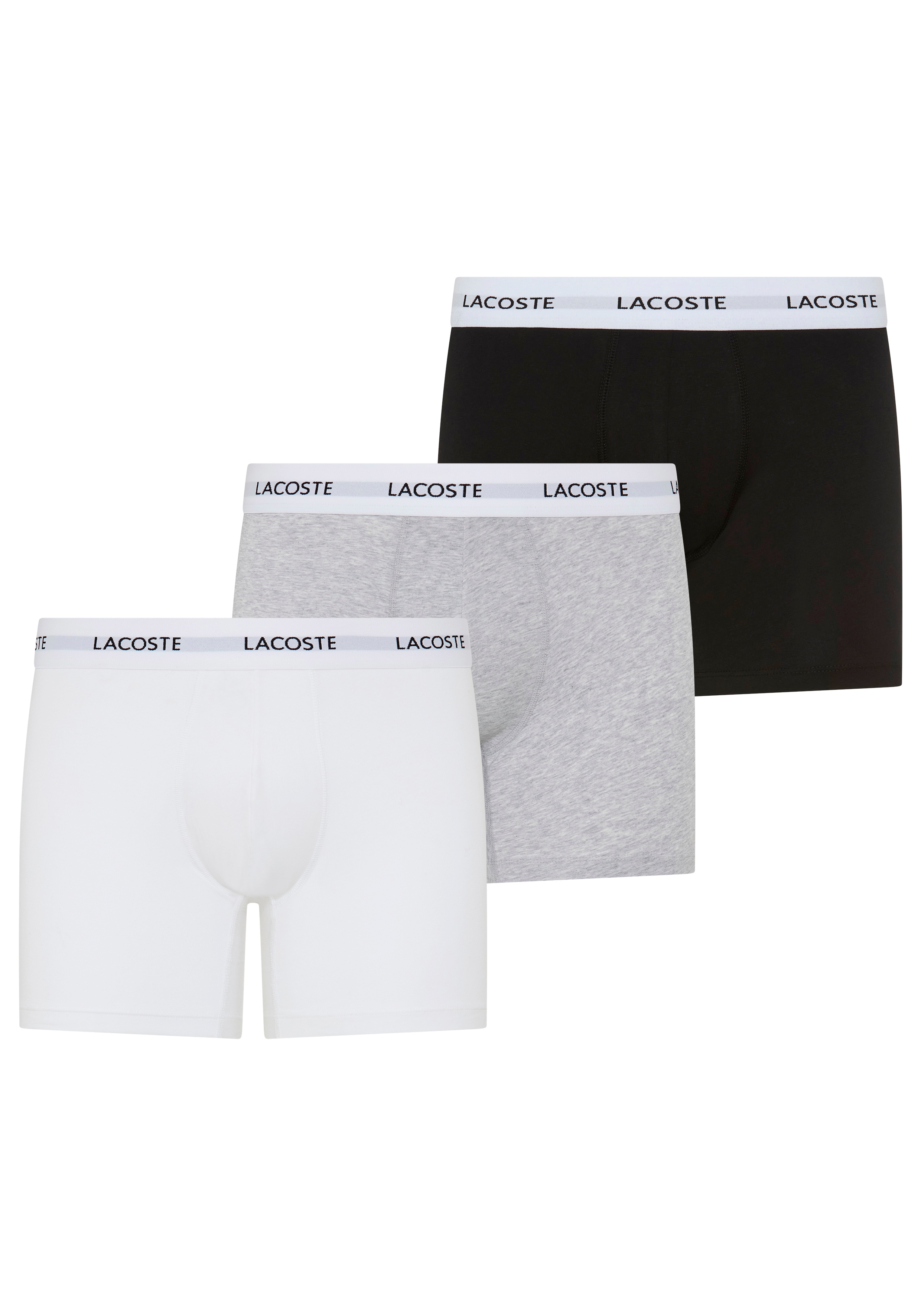 Lacoste Boxer "Boxer Brief" Packung, 3er, mit Lacoste-Schriftzug am Bund