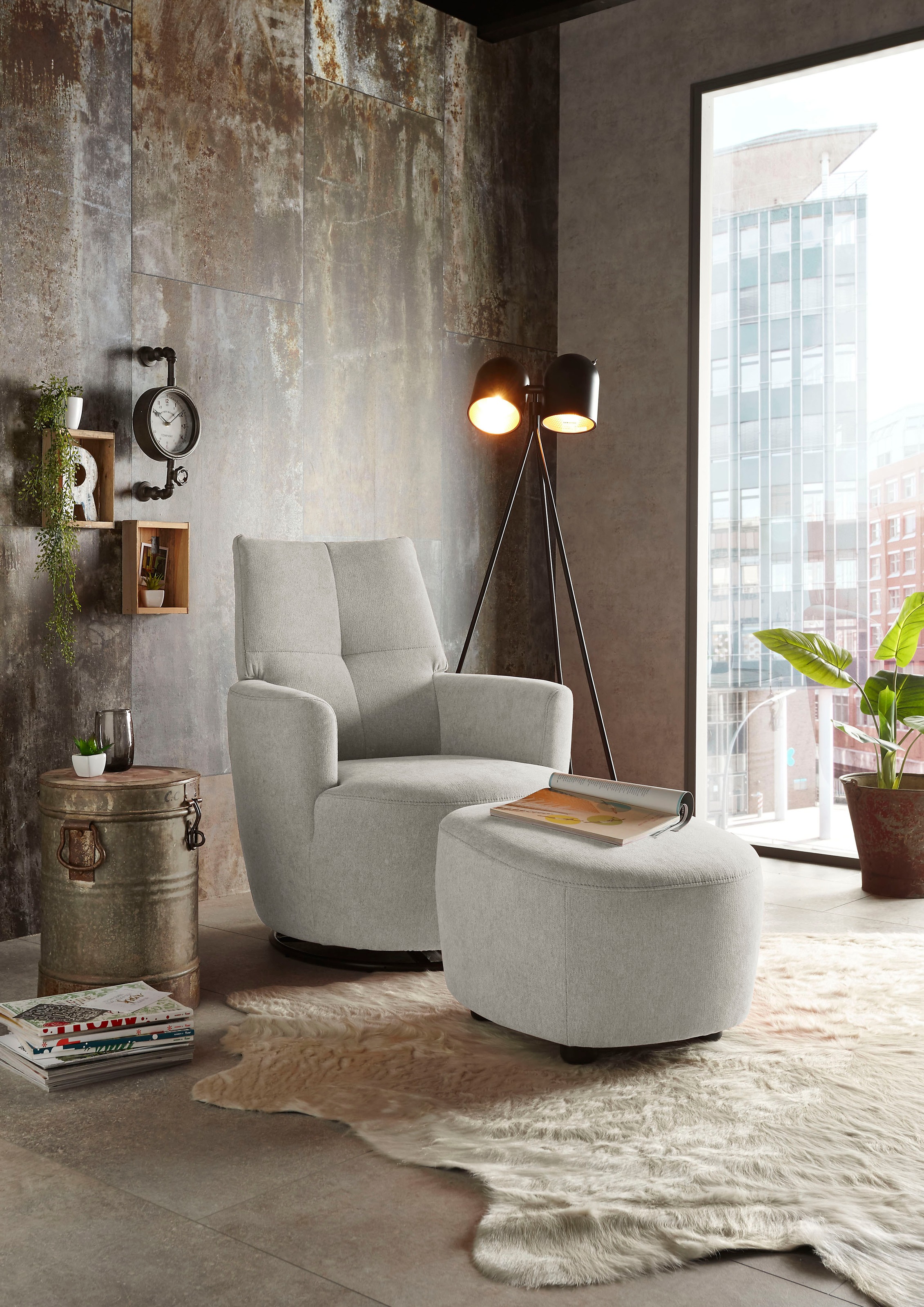 set one by Musterring "SO 1450" Set, mit Dreh- und Wippfunktion, inklusive Hocker