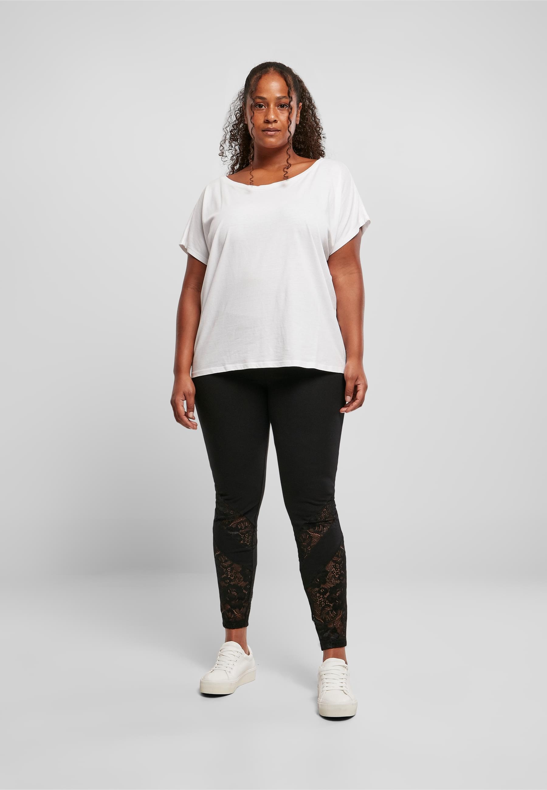 URBAN CLASSICS Leggings »Urban Classics Damen Ladies Highwaist Lace Inset Leggings«, (1 tlg.)