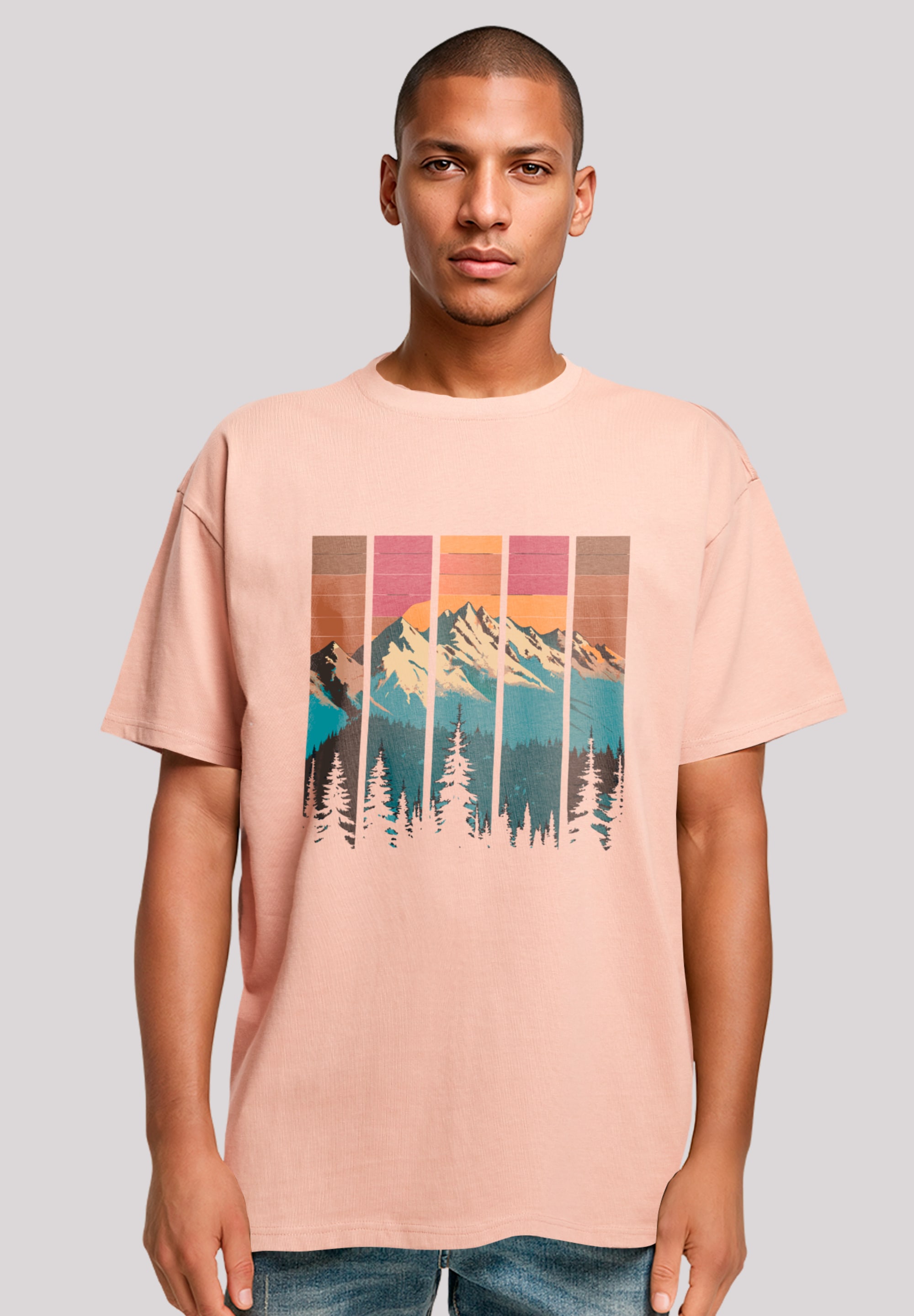 F4NT4STIC T-Shirt "Berg Sonnenuntergang Retro", Premium Qualität günstig online kaufen