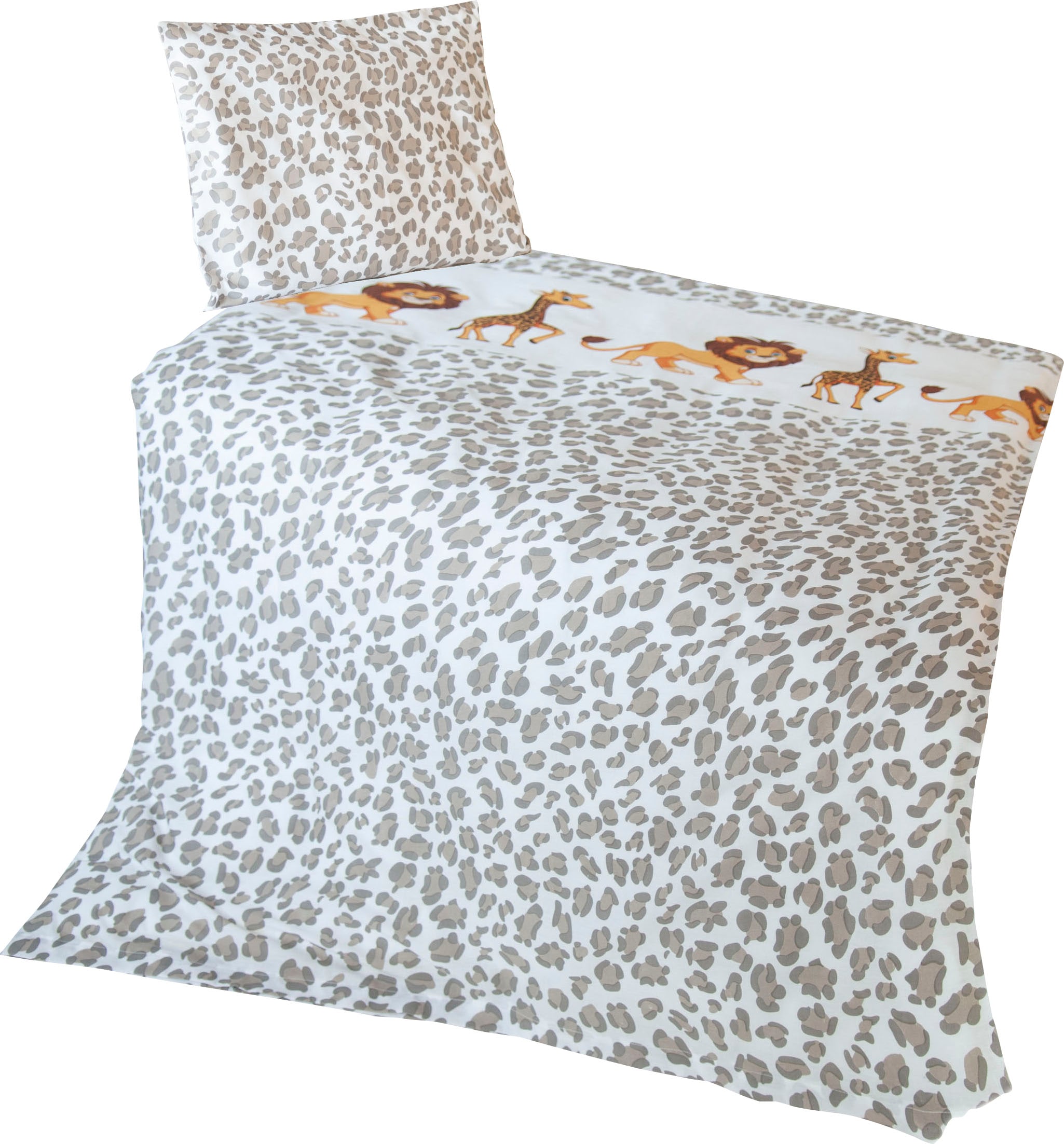 Gold-Line Kinderbettwäsche »Löwe und Giraffe«, mit niedlichem Print