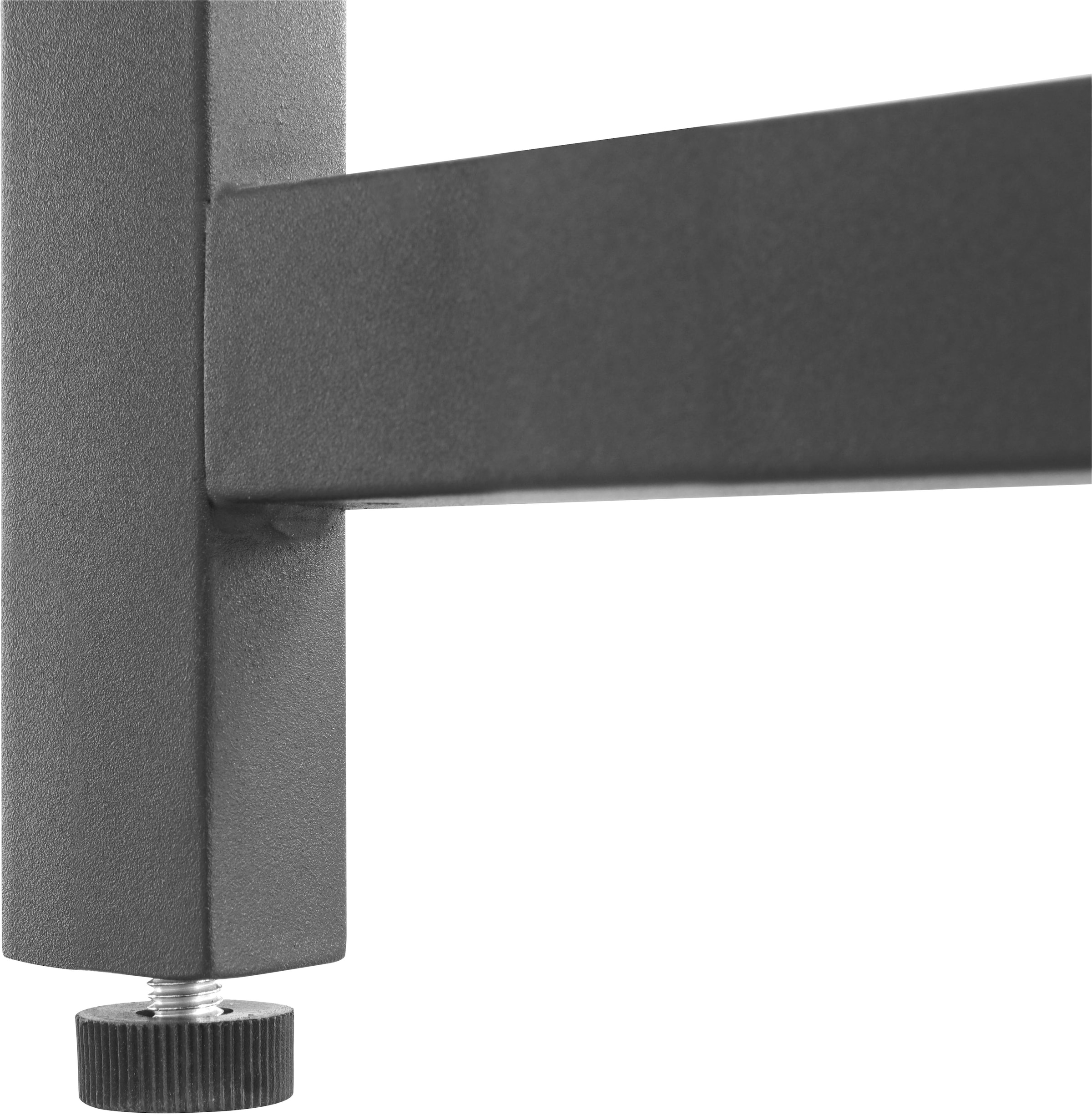 INOSIGN Schreibtisch »Horda, Computertisch mit Monitoraufsatz & Kabeldurchlass,«, asymetrisches Metallgestell, abgerundete ABS-Kanten, Breite 124 cm
