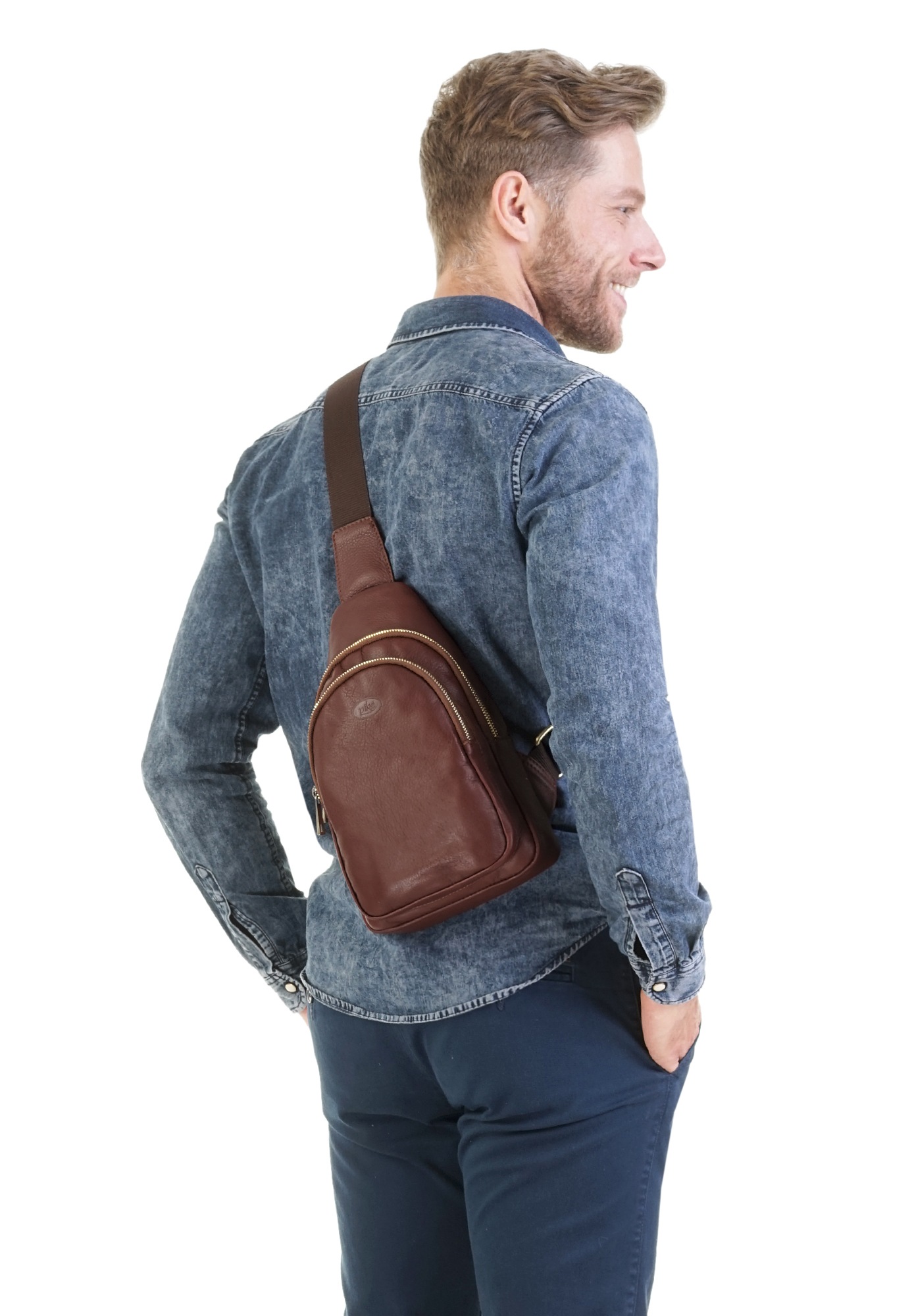 Piké Umhängetasche, echt Leder, Made in Italy