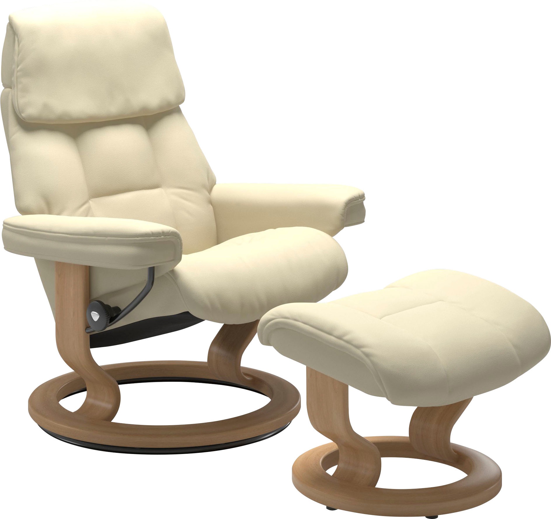 Stressless Relaxsessel "Ruby", (Set, Relaxsessel mit Hocker), mit Classic Base, Größe M, Gestell Eiche, Wenge, Braun & S