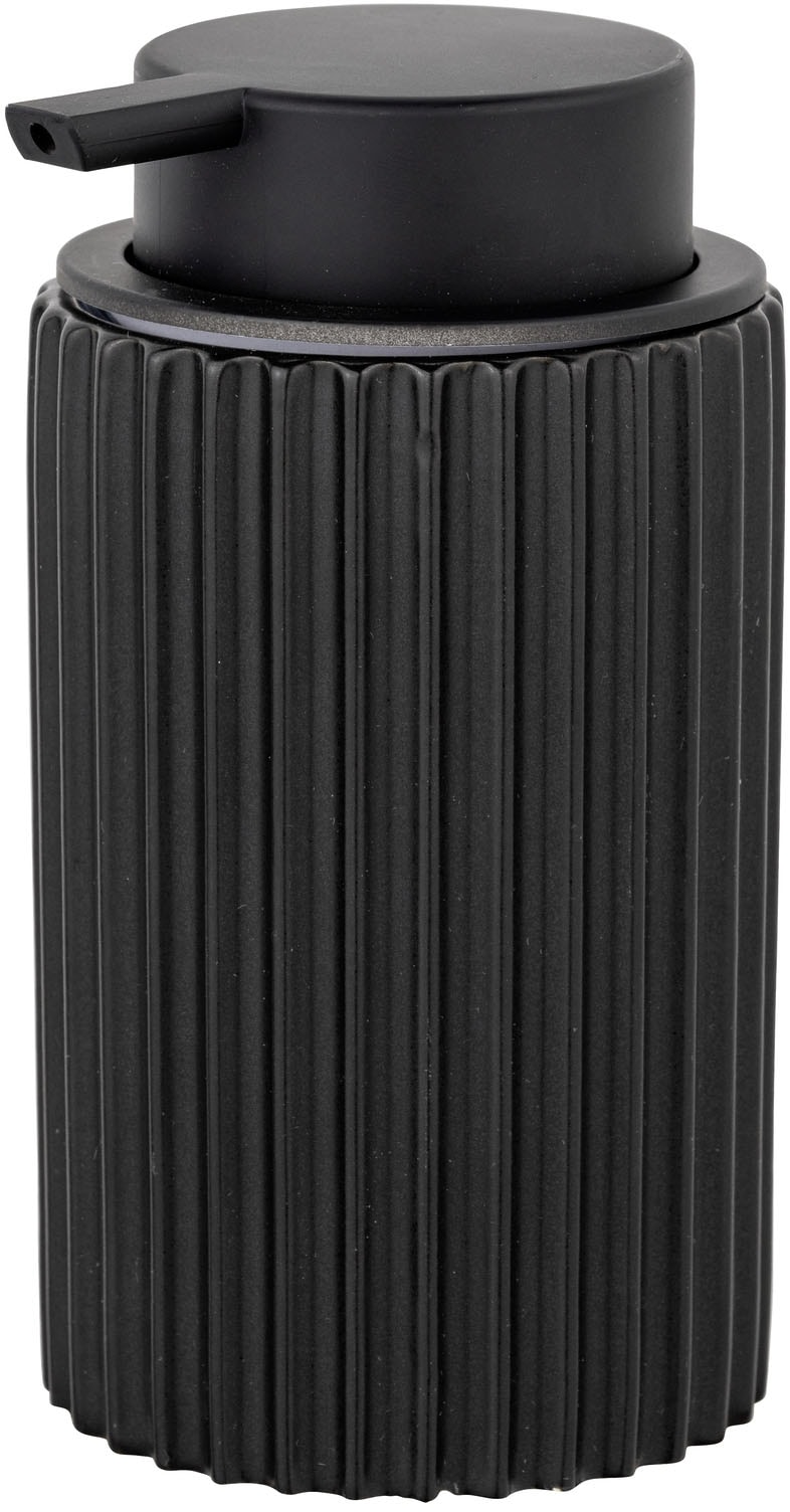 SCHÖNER WOHNEN-Kollektion Badaccessoire-Set »»Soliera««, (Set, 3 tlg.), Zahnputzbecher, Seifenspender & WC-Garnitur, Keramik, Rillenstruktur