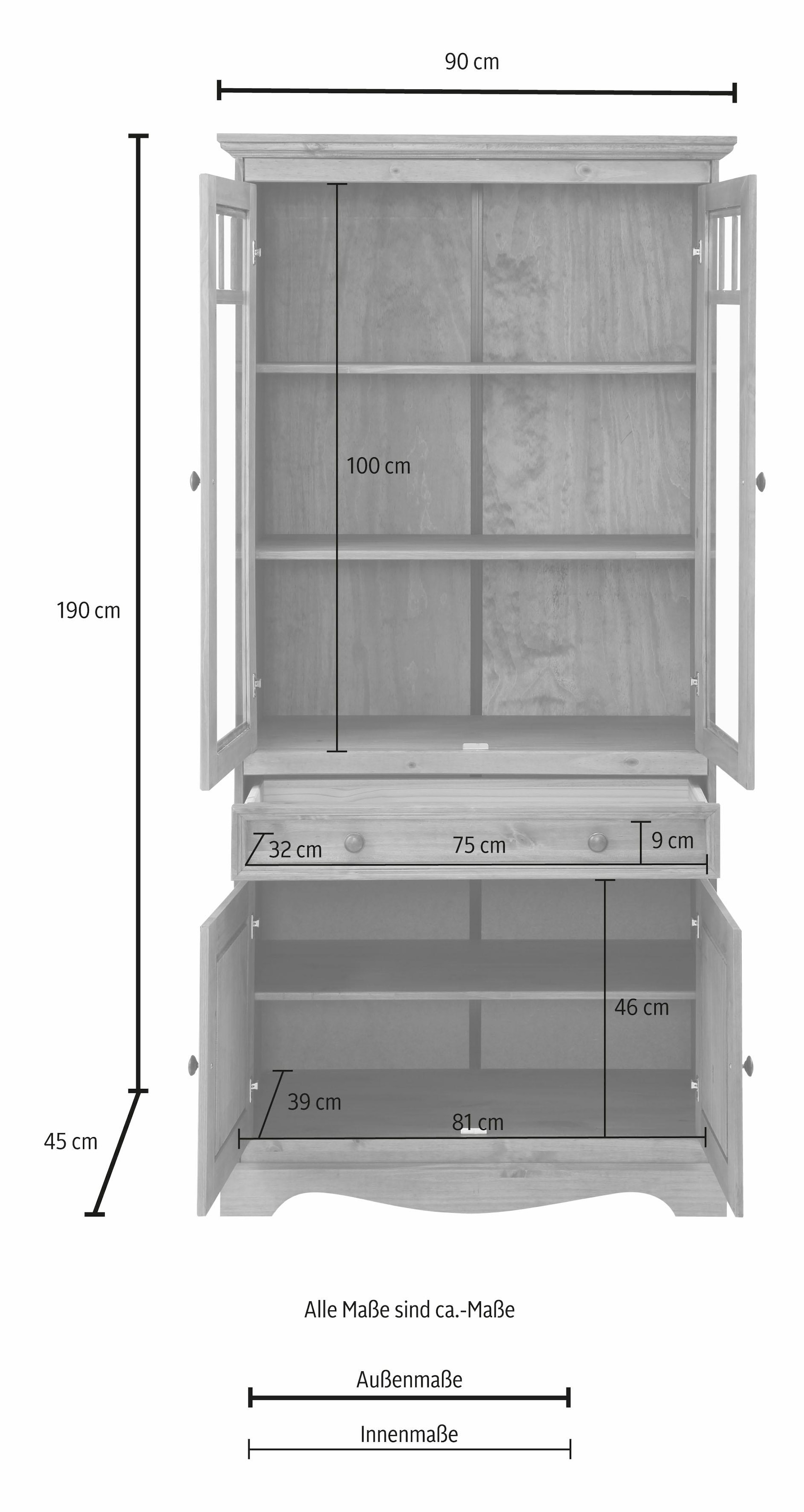 Home affaire Vitrine »Melissa«, Höhe 190 cm