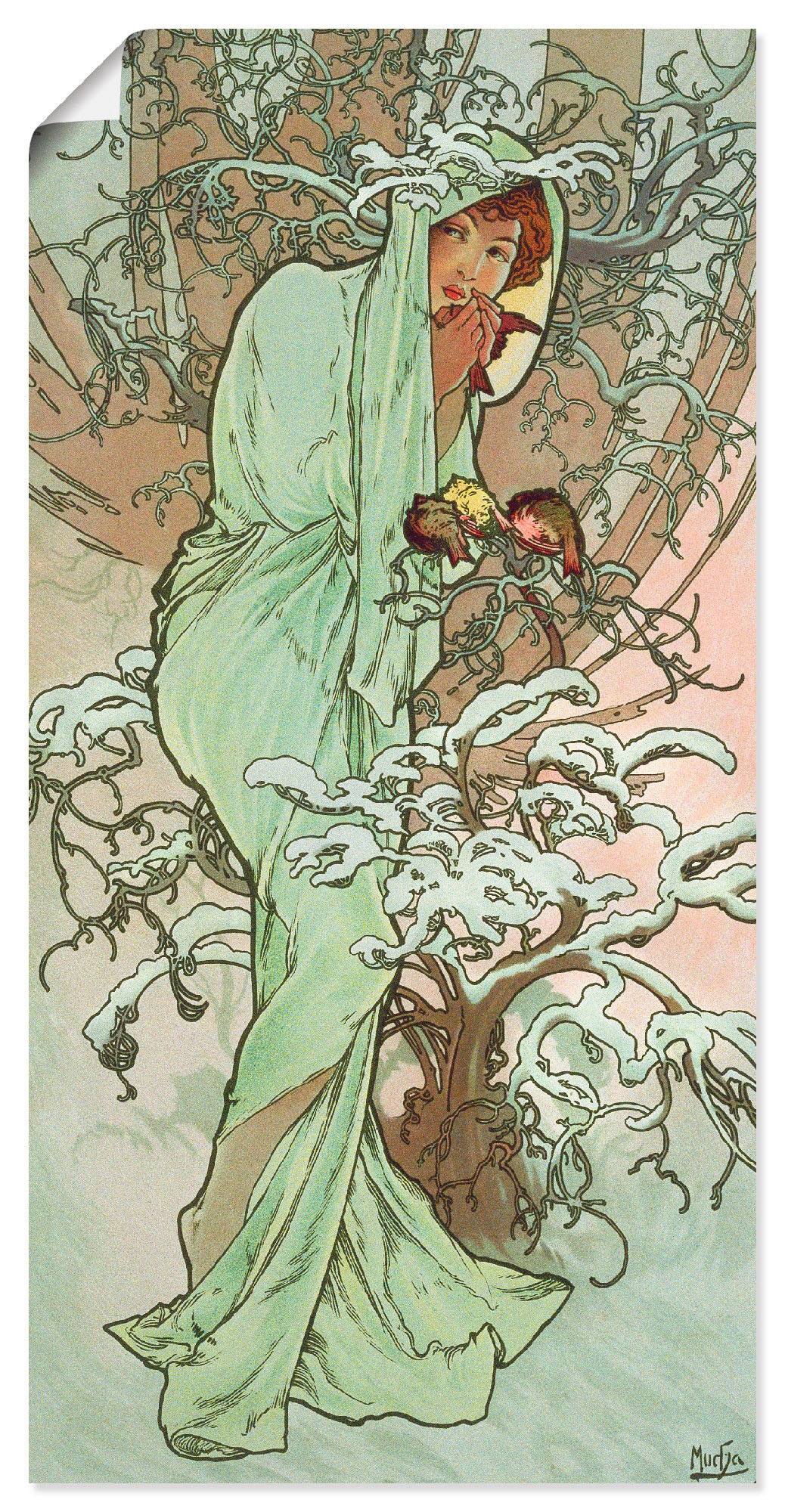 als Leinwandbild, (1 BAUR in Wandbild Wandaufkleber kaufen oder | Poster Frau, (Winter), Größen St.), Artland »Hiver 1896«, versch.