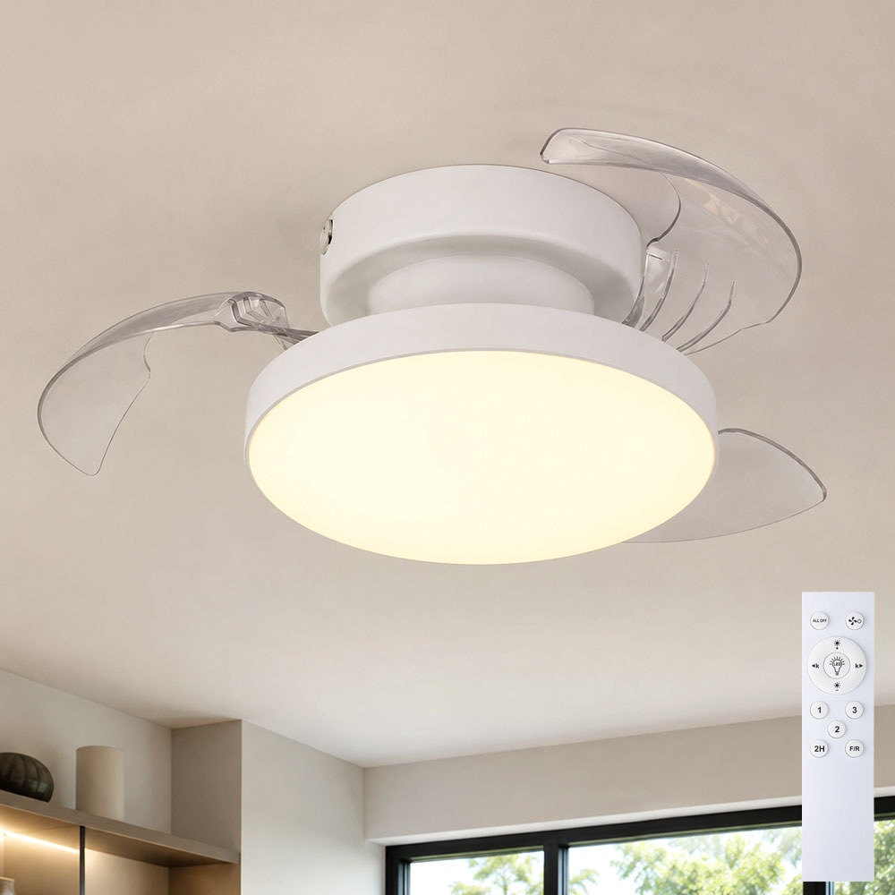 EGLO LED Deckenleuchte »HOVLEY« LED-Modul 1 Stk. Kaltweiß | Neutralweiß | Warmweiß LED Ventilator mit Beleuchtung - in weiß - Ø41cm - 3 Geschwindigkeiten