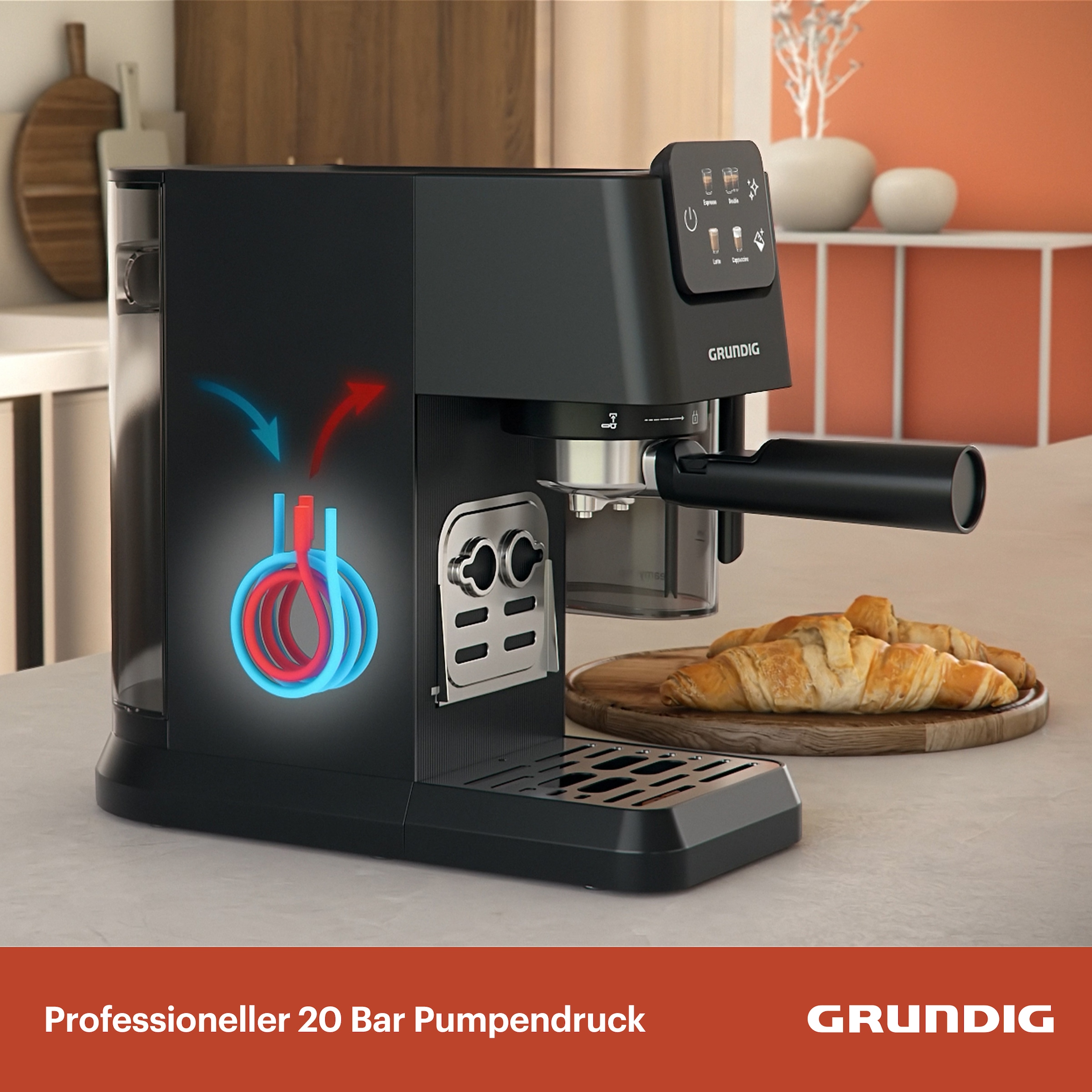 Grundig Espressomaschine »KSM 5330«, mit integriertem Milchbehälter