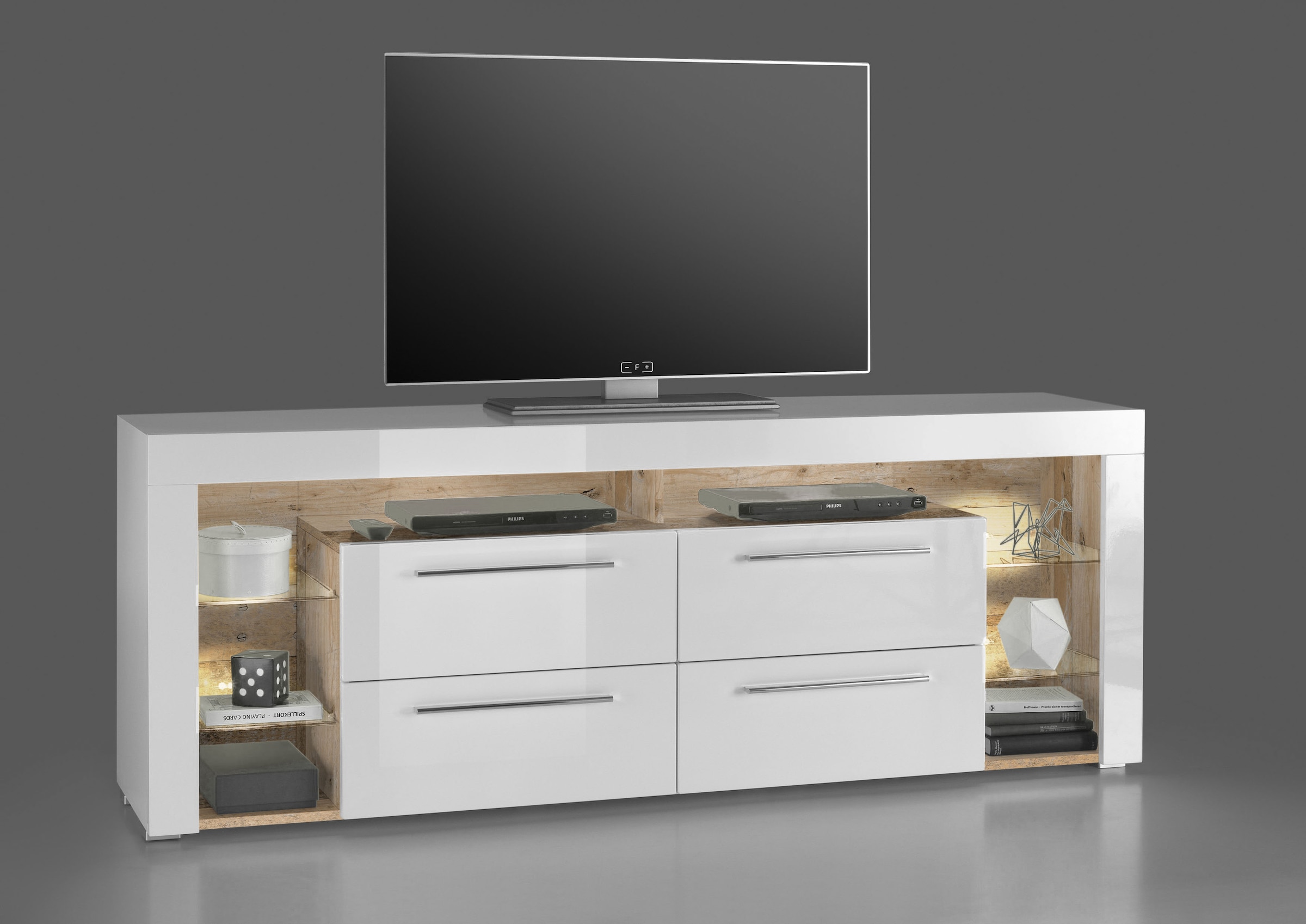 Stolkom TV-Schrank "Goal TV Lowboard, B/H/T 179x67x 44 cm" 1 Stk. tlg. 4 Sc günstig online kaufen