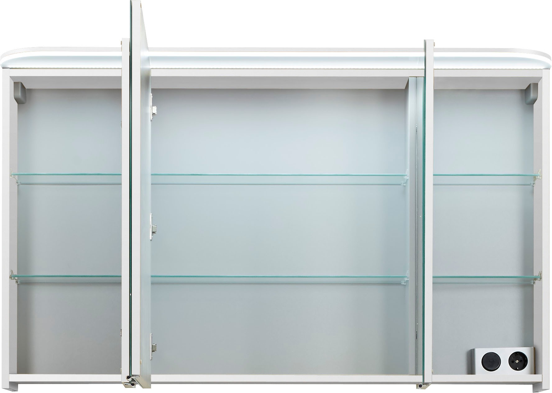 Saphir Badmöbel-Set »Balto Sprint 3-teilig, Mineralmarmor-Waschtisch mit LED-Spiegelschrank«, (4 St.), Badezimmer Set mit Midischrank inkl Türdämpfer, 4 Türen, 4 Schubladen