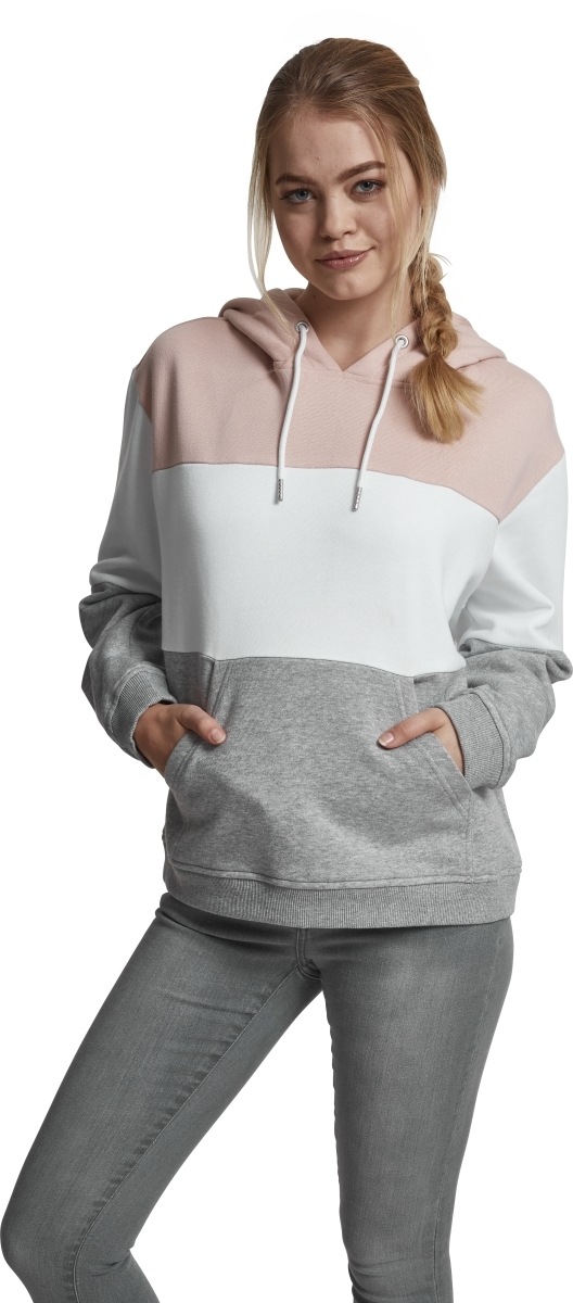 URBAN CLASSICS Rundhalspullover "Urban Classics Damen Ladies Oversize 3-Tone Hoody"