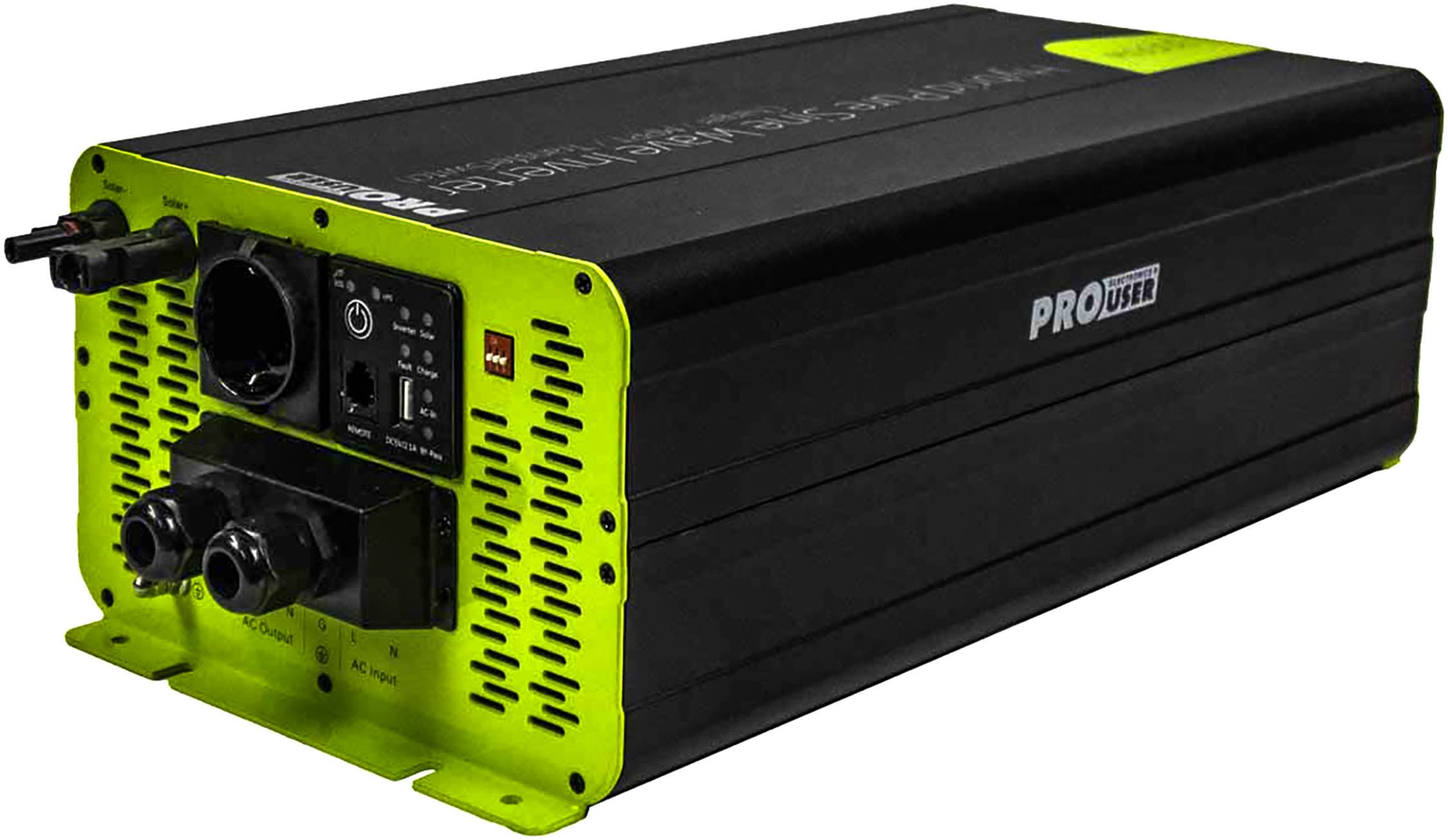 PROUSER Wechselrichter "Spannungswandler Sinus Hybrid 3000W", B:22cm H:15cm L:50cm, schwarz, Wandler
