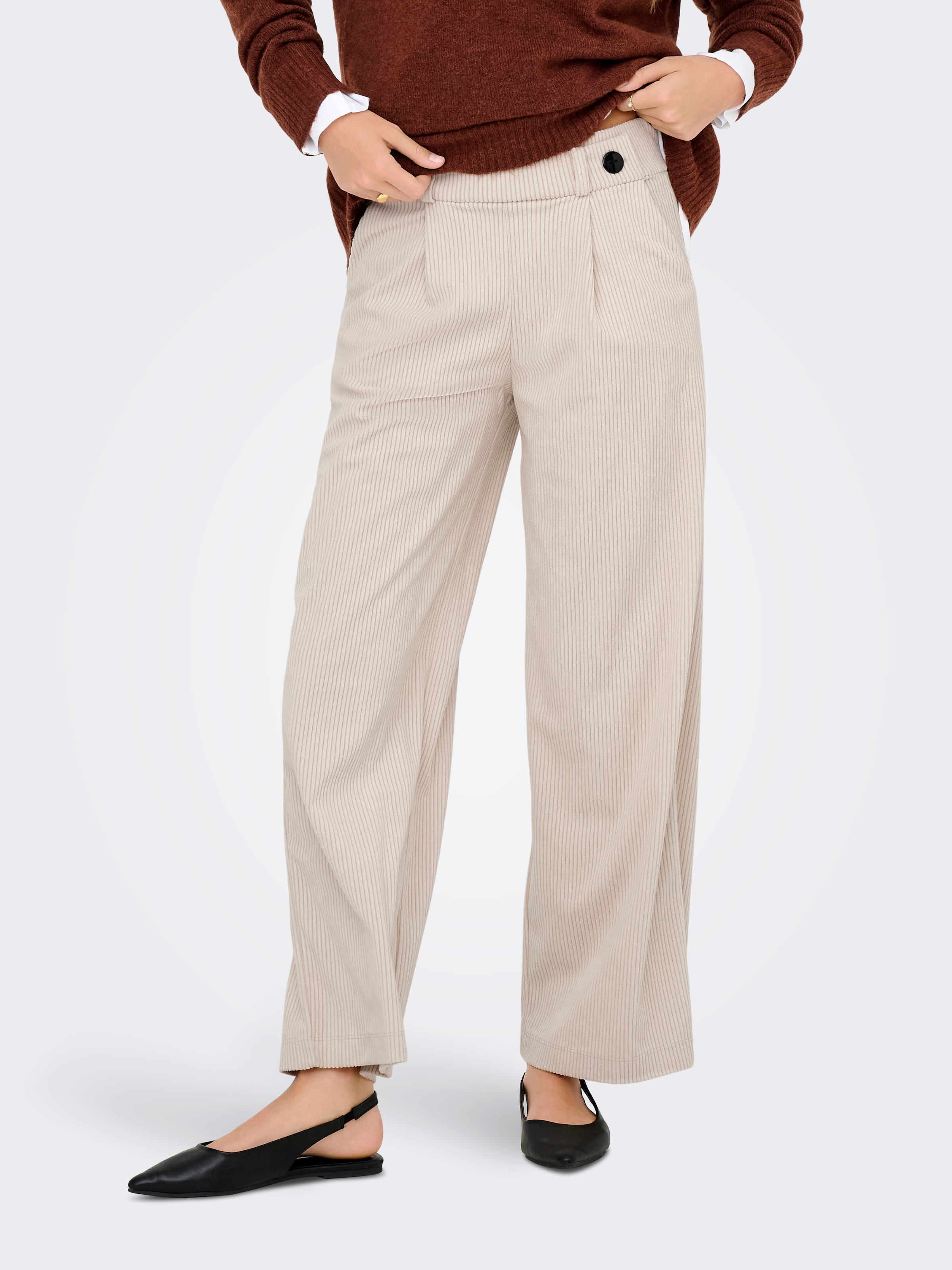 Jdy Cordhose "Jdygeggo Cord Pant Jrs Noos" Polyester, Loose Fit
