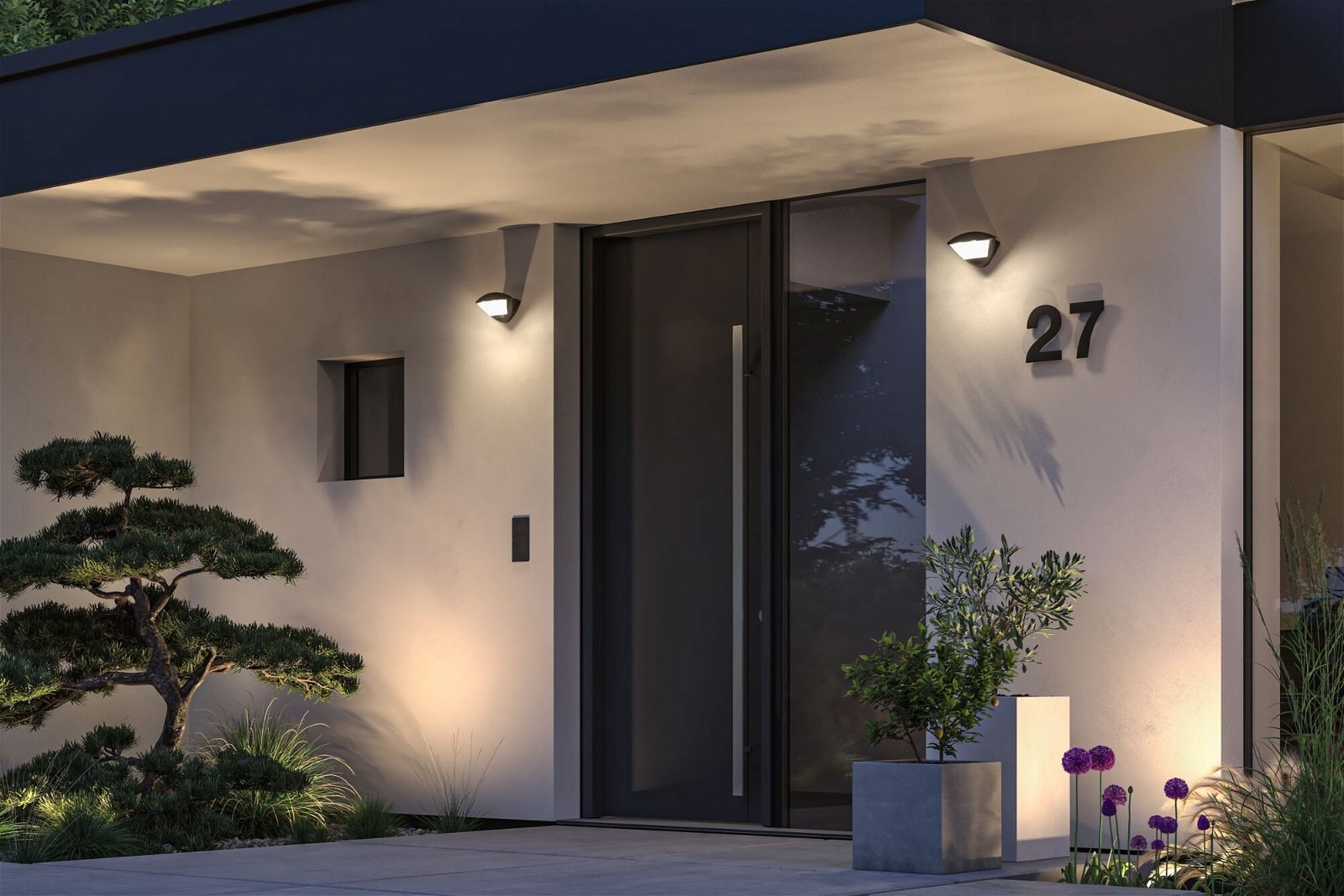 Paulmann LED Außen-Wandleuchte »Skyla IP44 226x164mm 10W 840lm 230V Anthrazit Aluminium«, 1 flammig, Smart Home Zigbee 3.0 Bewegungsmelder insektenfreundlich