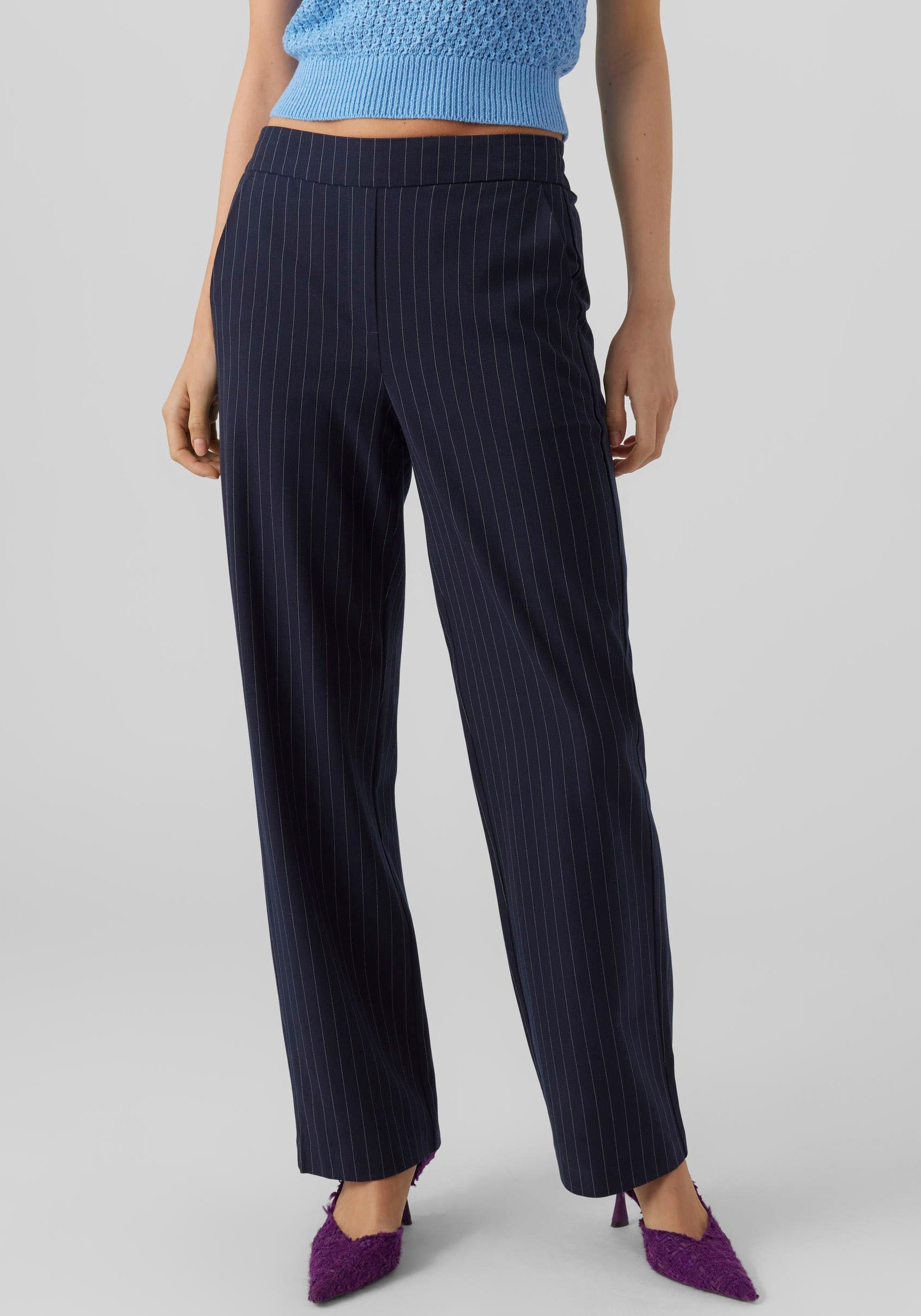 Vero Moda Anzughose »VMLISCOOKIE HR BOO«, für | PANT PINSTRIPE mit Nadelstreifen bestellen WIDE BAUR