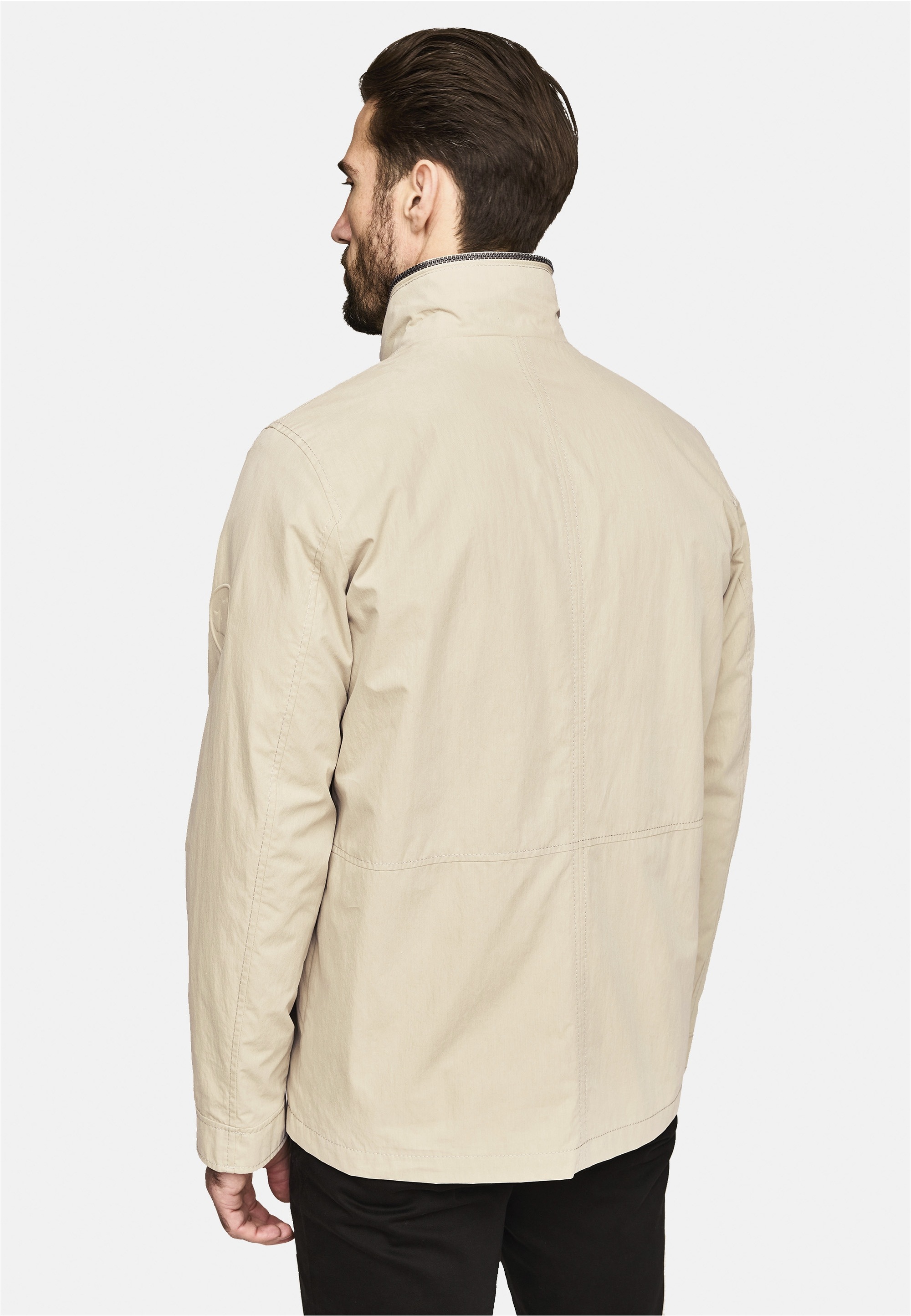 Outdoorjacke NEW CANADIAN "Cotton-Mix", Herren, Gr. 58, beige (sand), 70% Baumwolle, 30% Polyamid, unifarben, normal, hoch geschlossener Ausschnitt, Jacken Outdoorjacke, mit wind- und wasserabweisender Funktion 3