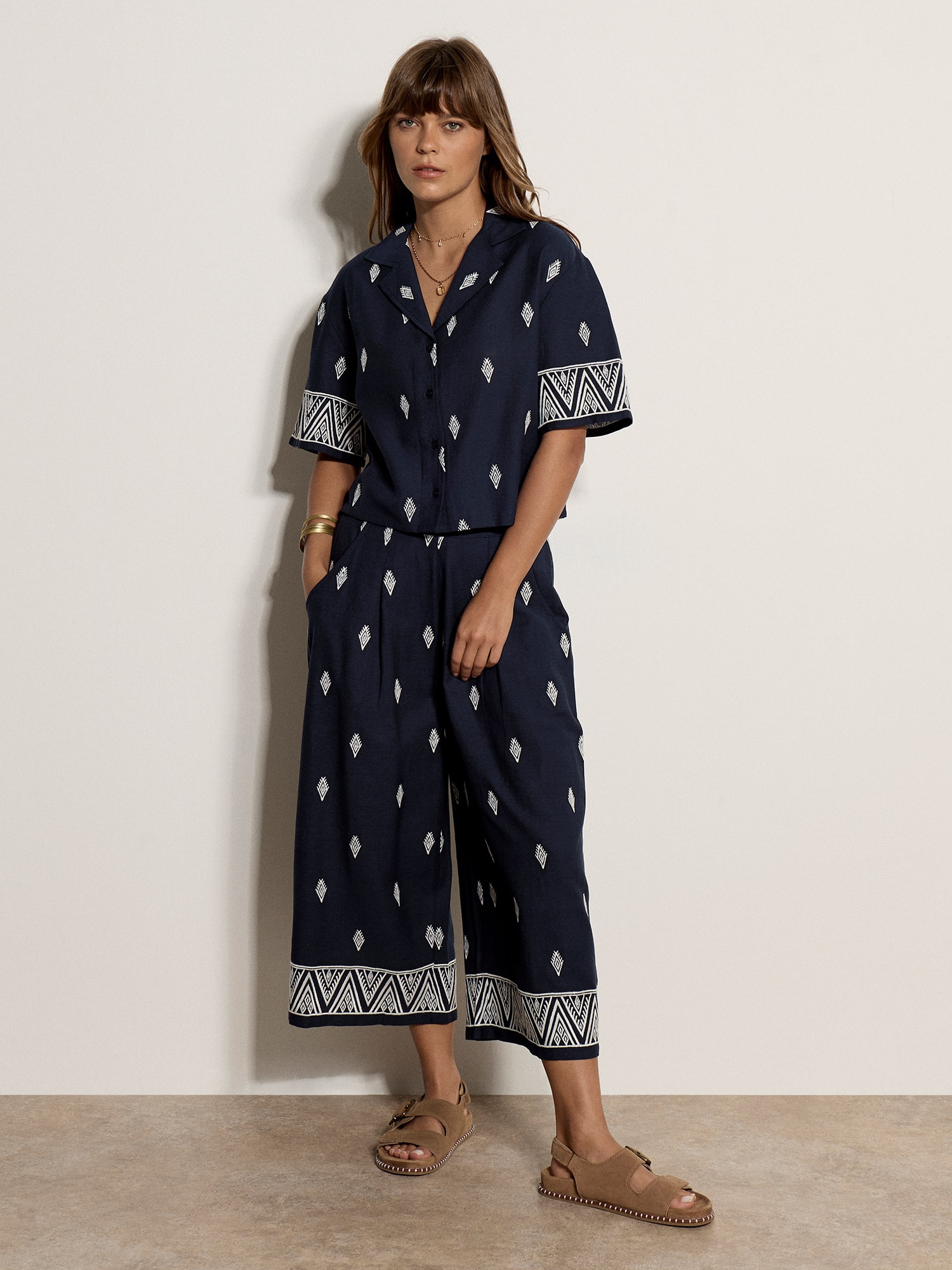 Apricot Culotte »Bestickte Culotte aus Baumwollmischung«  Elastischer Bund