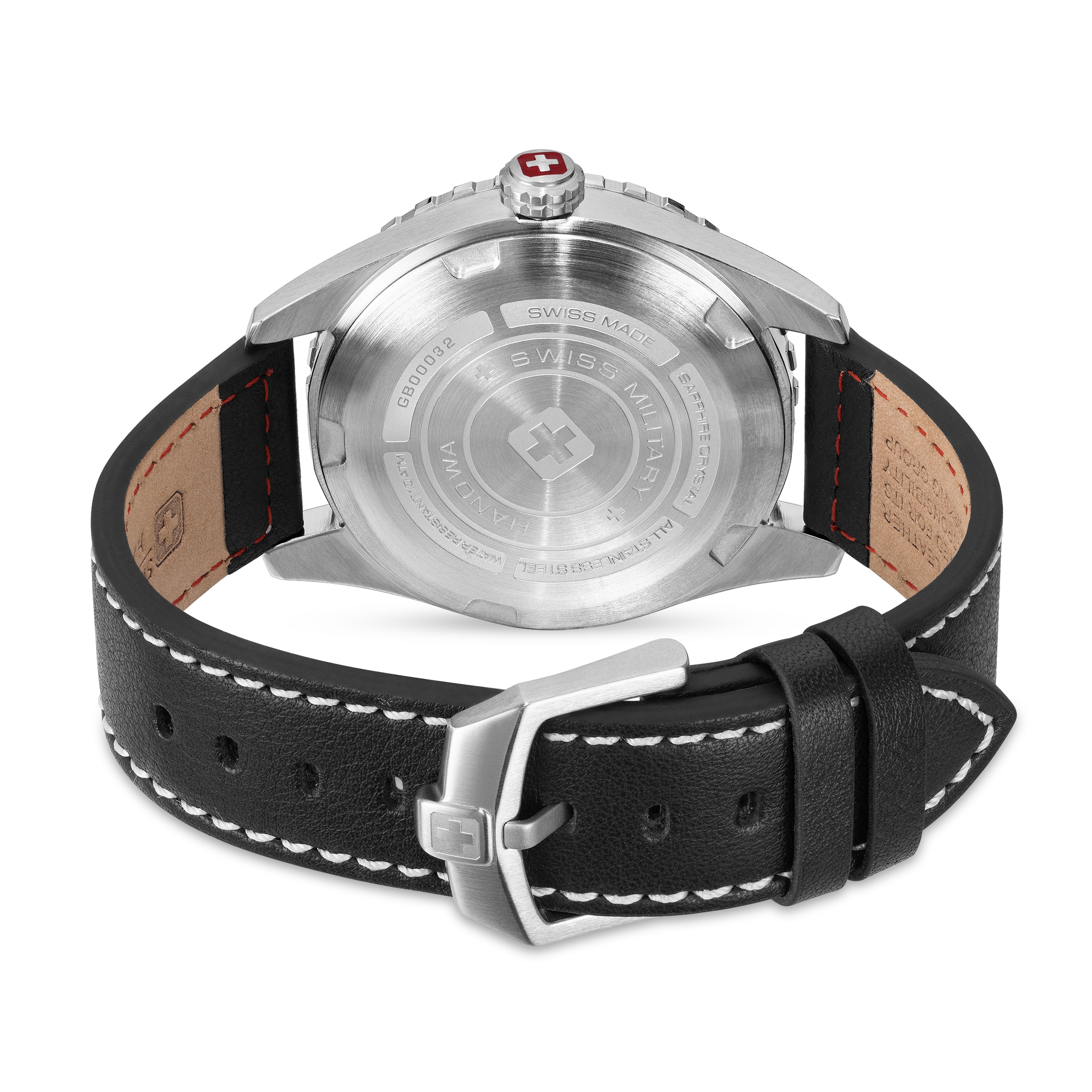 Swiss Military Hanowa Quarzuhr »Afterburn GMT« Armbanduhr, Herrenuhr, Swiss Made, Lederarmband, analog, Tag