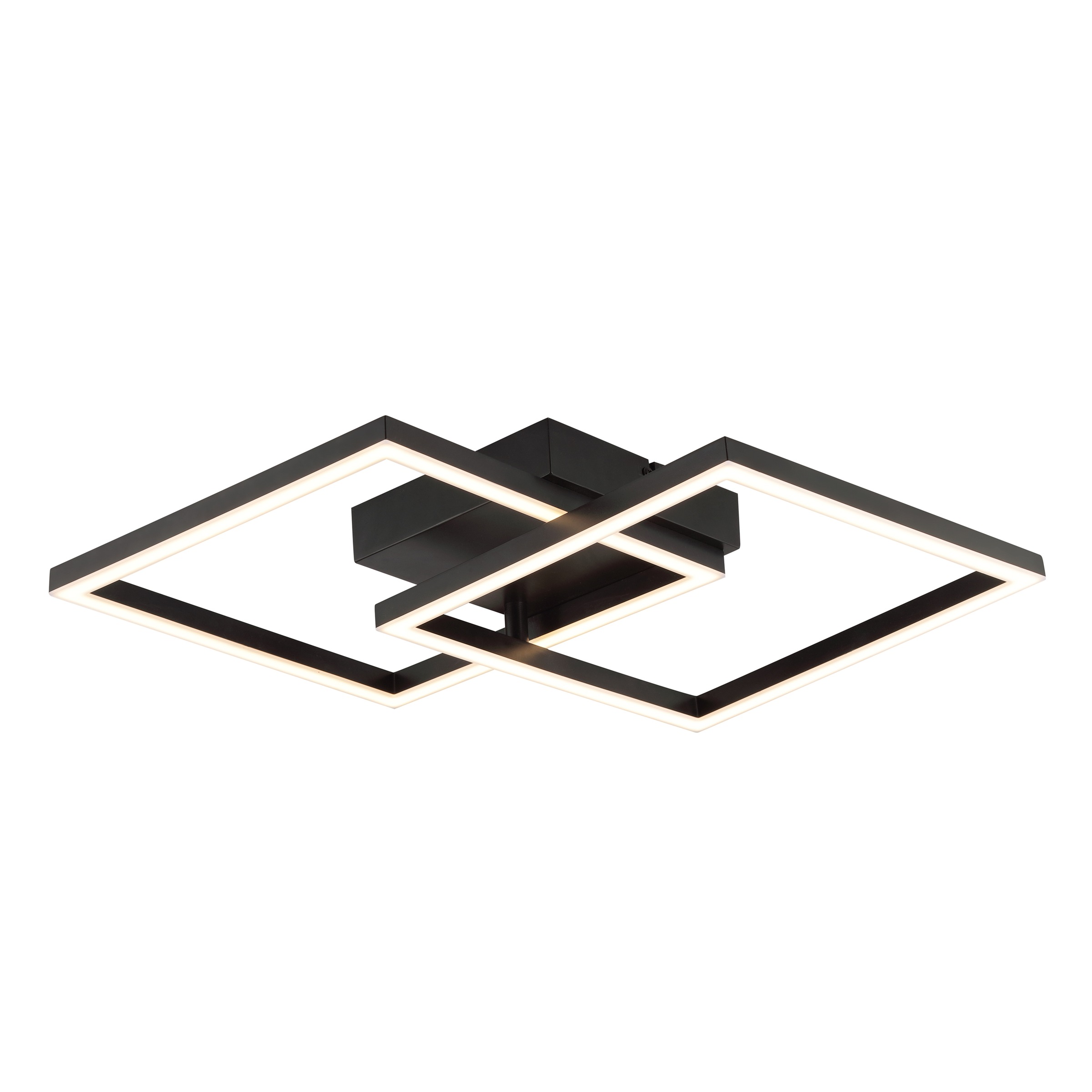 BRILLIANT LED Deckenleuchte "Kaleo", 1, H: 8cm, 1 Stk.schwarz, Wohnzimmer, Leuchten, 40,5 x 40,5 cm, 2400 lm, 3000 K, Metall, schwarz