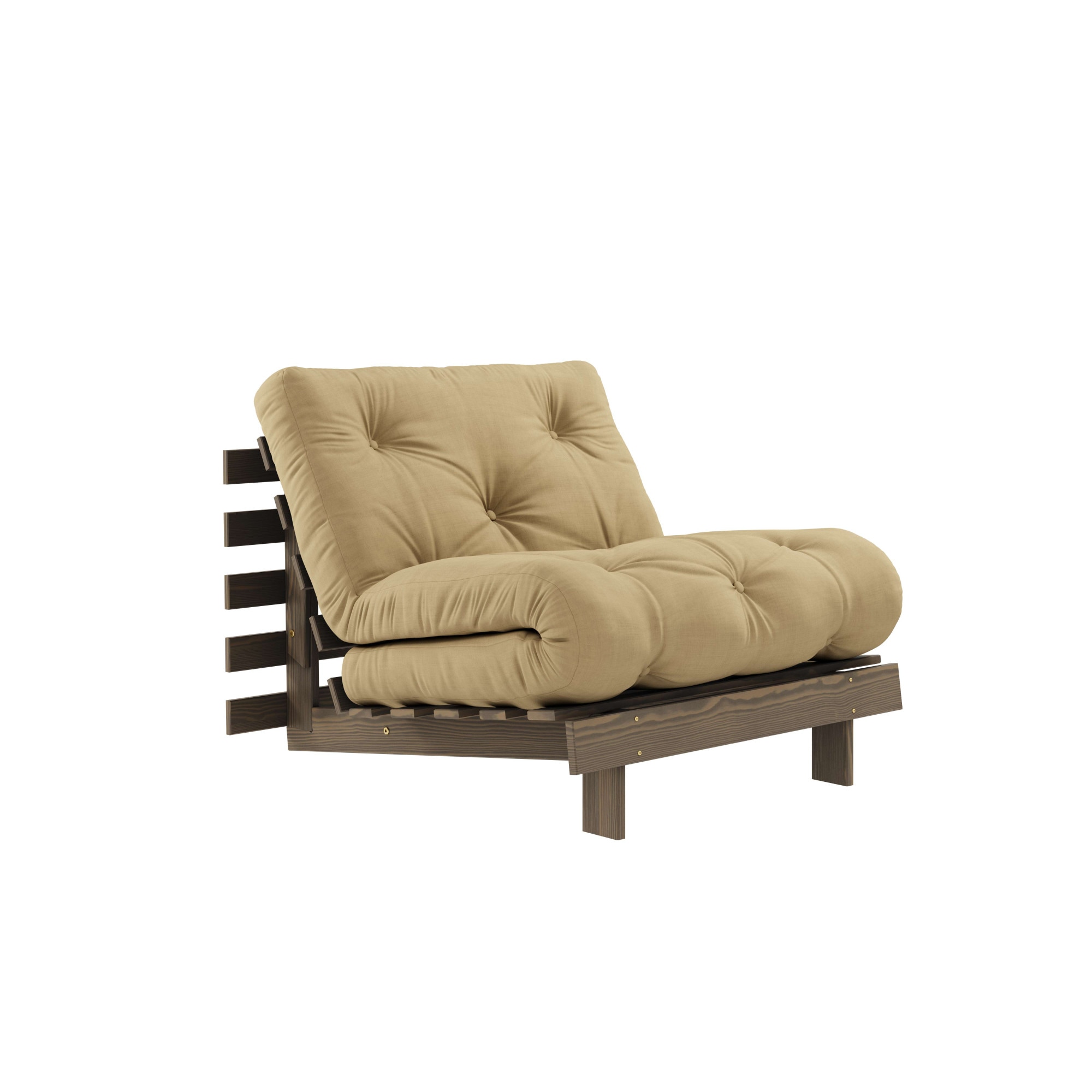 Karup Design Daybett "Roots Sofa Bed, Schlafsofa, Bettfunktion, FSC-Massivholz, B: 90 cm" Erhältlich in Breite 90 cm, 140 cm oder 160 cm, Inkl. Futonmatratze. Made in Europe, minimalistisches Design
