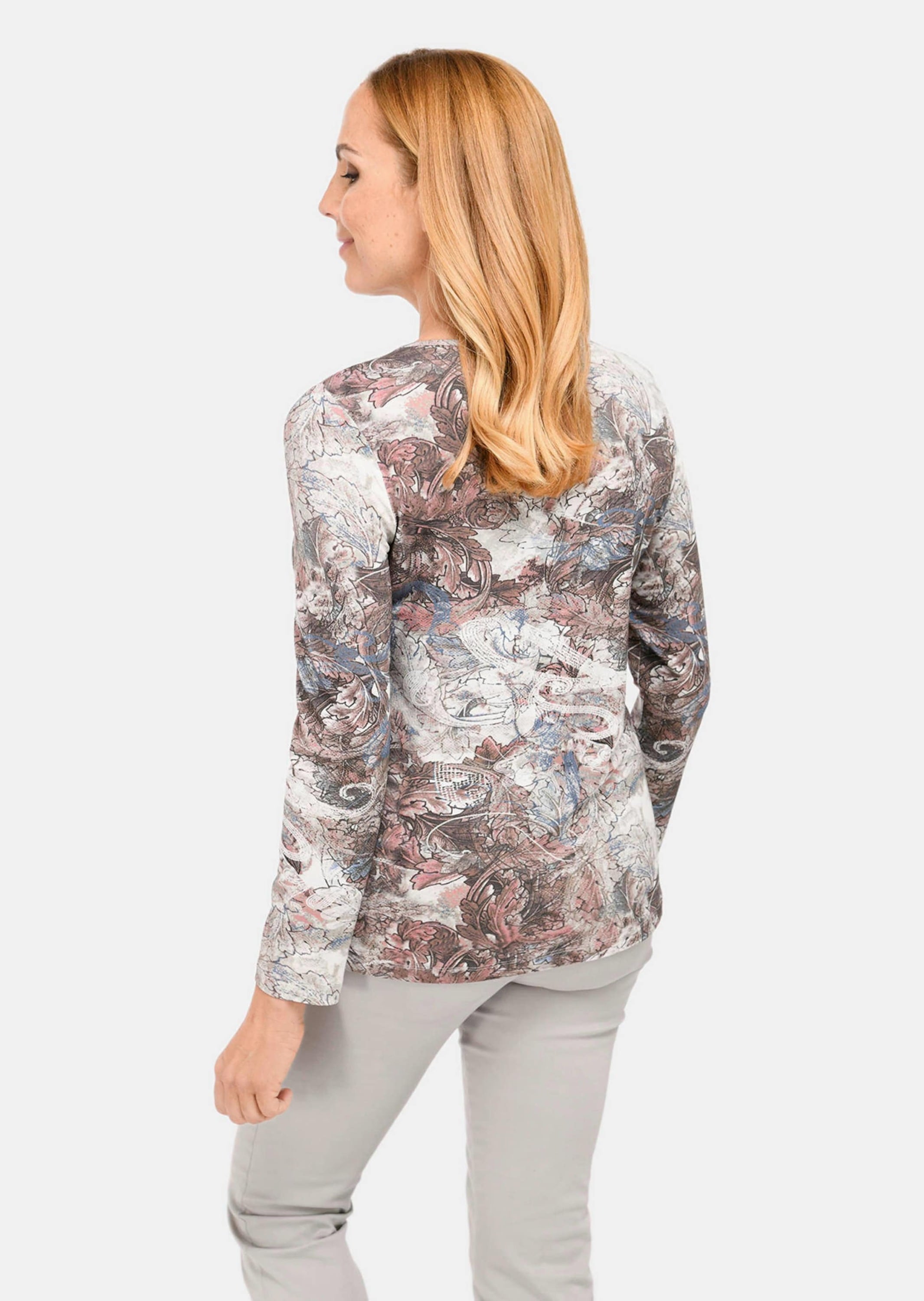 GOLDNER Print-Shirt »Druckshirt Hübsches Druckshirt mit funkelnden Ziersteinchen«