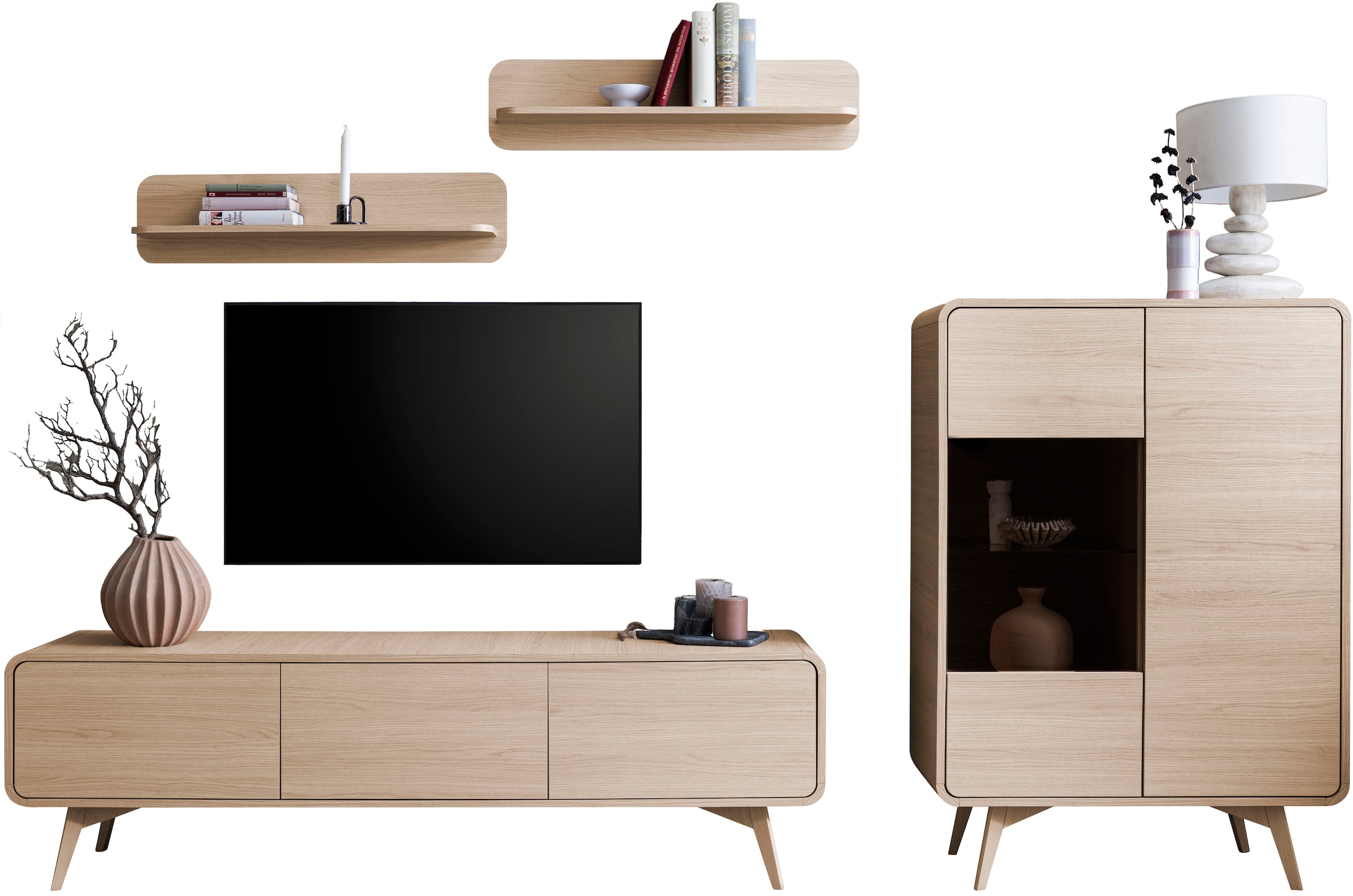 Home affaire Wohnwand "Torsby, moderne Anbauwand, Komplettset im Scandi-Sti günstig online kaufen