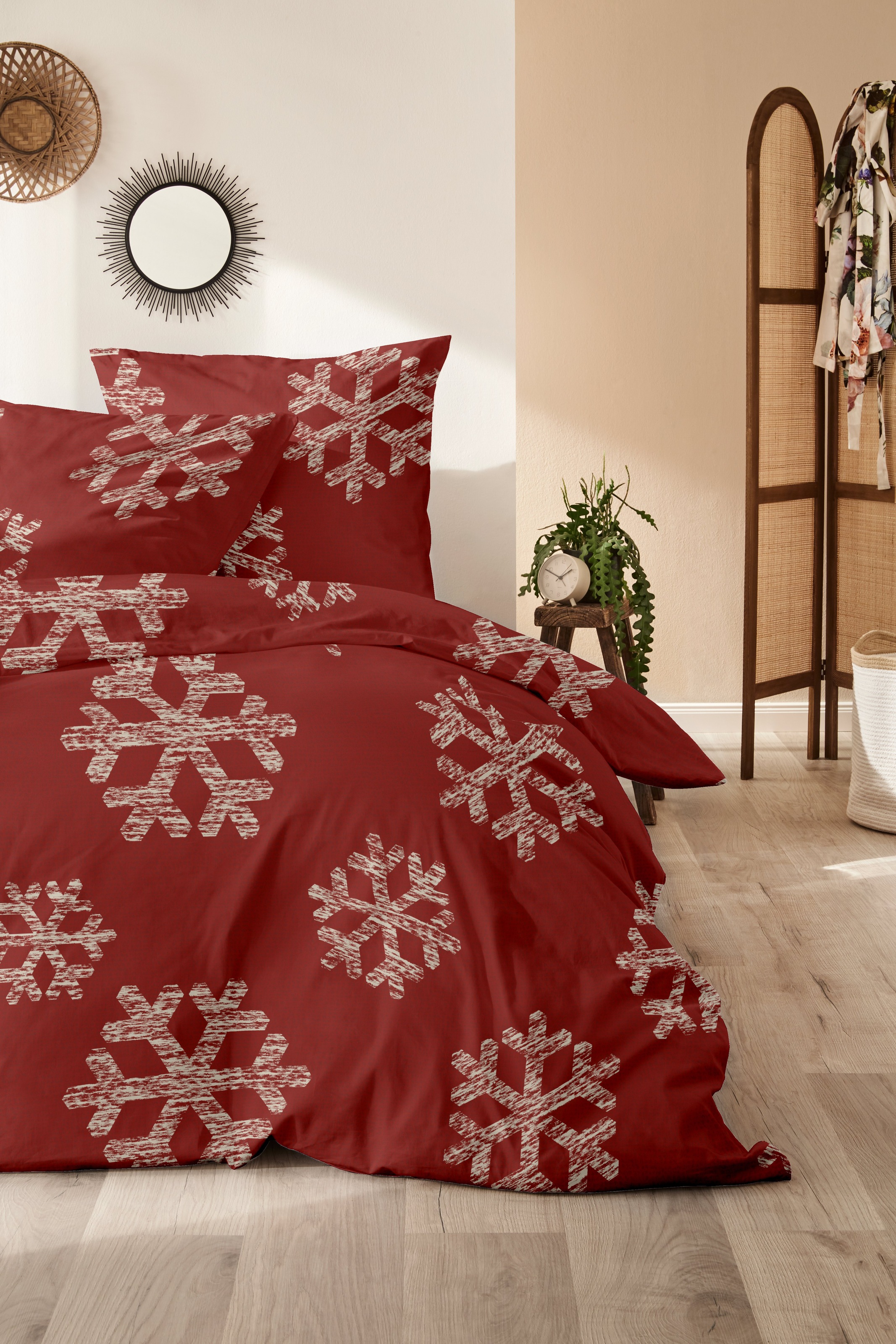 Primera Bettwäsche "Feinbiber-Bettwäsche Snowflake" 2 Stk. mit winterlichen günstig online kaufen