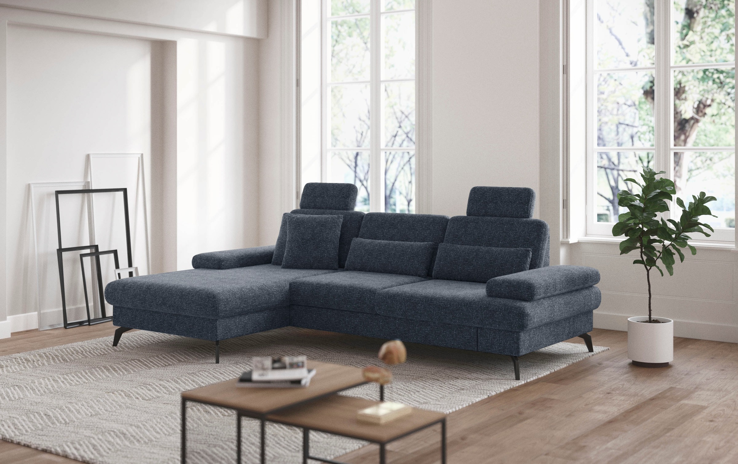 sit&more Ecksofa »Morris L-Form, inkl. Sitztiefenverstellung«, wahlweise mit Armteilverstellung, Bettfunktion & Bettkasten
