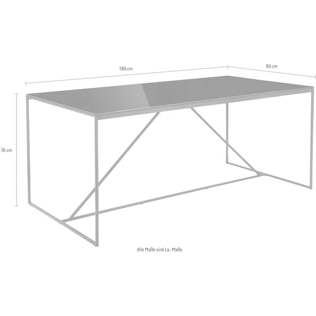 INOSIGN Esstisch »Esra«, Gestell aus Metall, Tischplatte aus Glas kaufen |  BAUR