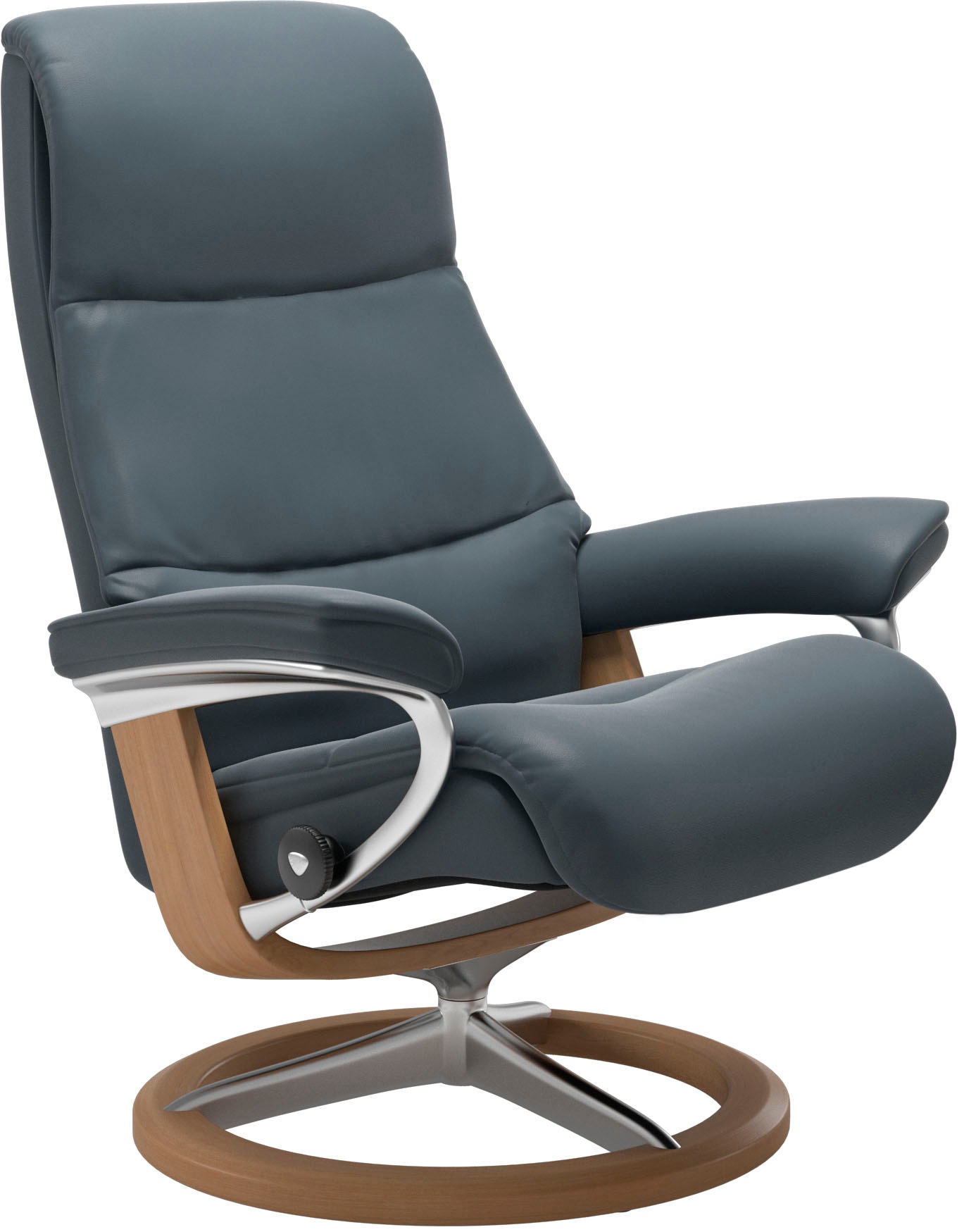 Stressless® Relaxsessel »View«, (Set, Relaxsessel mit Hocker), mit Signature Base, Größe M,Gestell Eiche