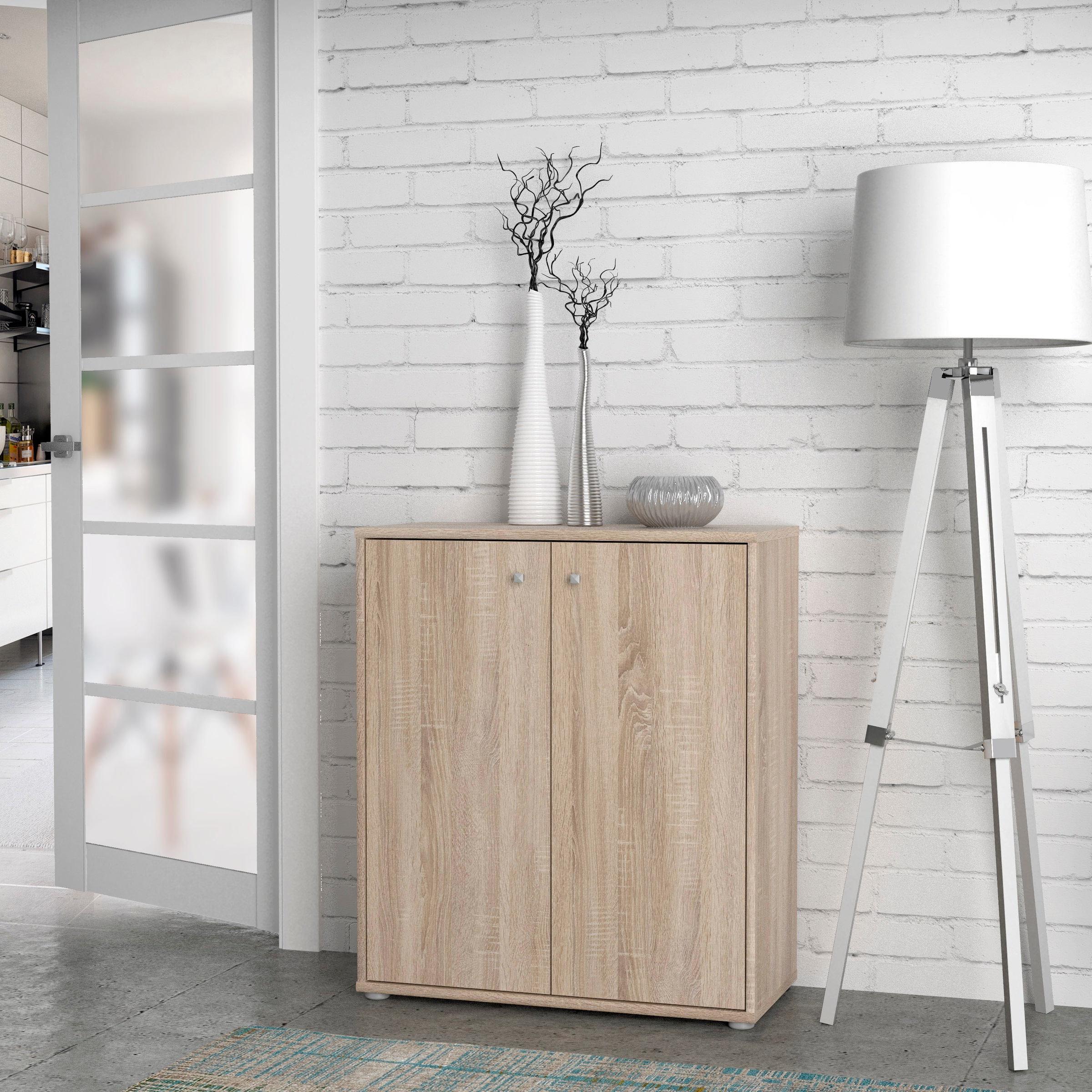 FORTE Kommode "Tempra, Kommode, 2 große Türen, Höhe 85,5 cm" Breite 73,7 cm günstig online kaufen