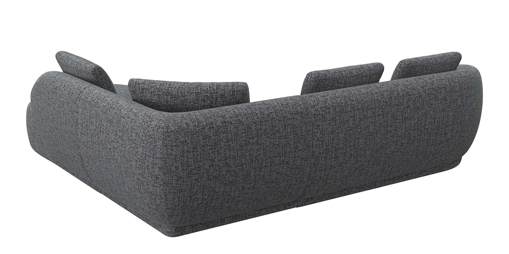 FLEXLUX Ecksofa »Torino, rund, L-Form, Sofa-Ecke mit Ottomane«, Modernes, organisches Sofa-Design, Kaltschaum, Wellenunterfederung