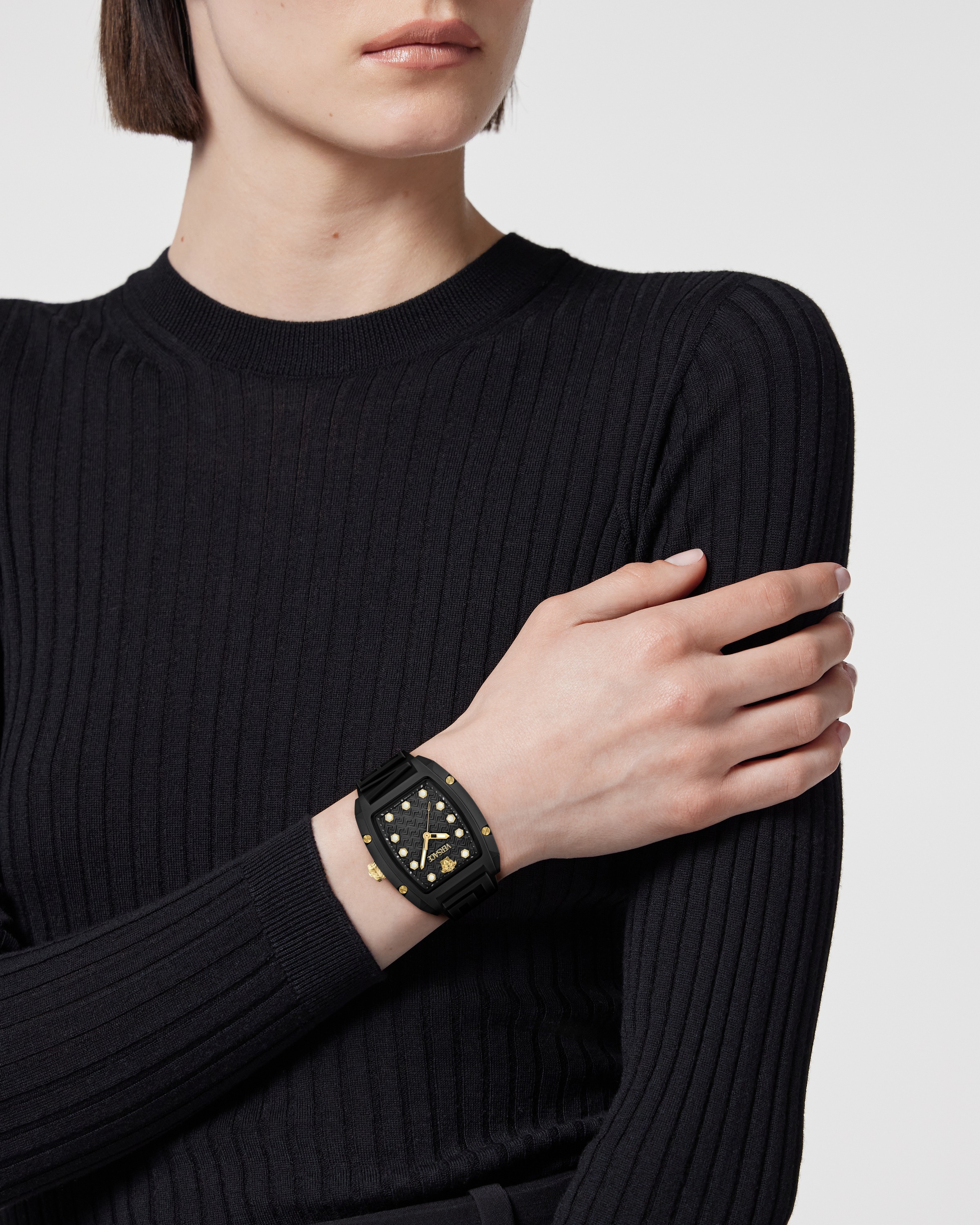 Versace Quarzuhr »DOMINUS ECO CERAMIC«, Armbanduhr, Damenuhr, Swiss Made, analog