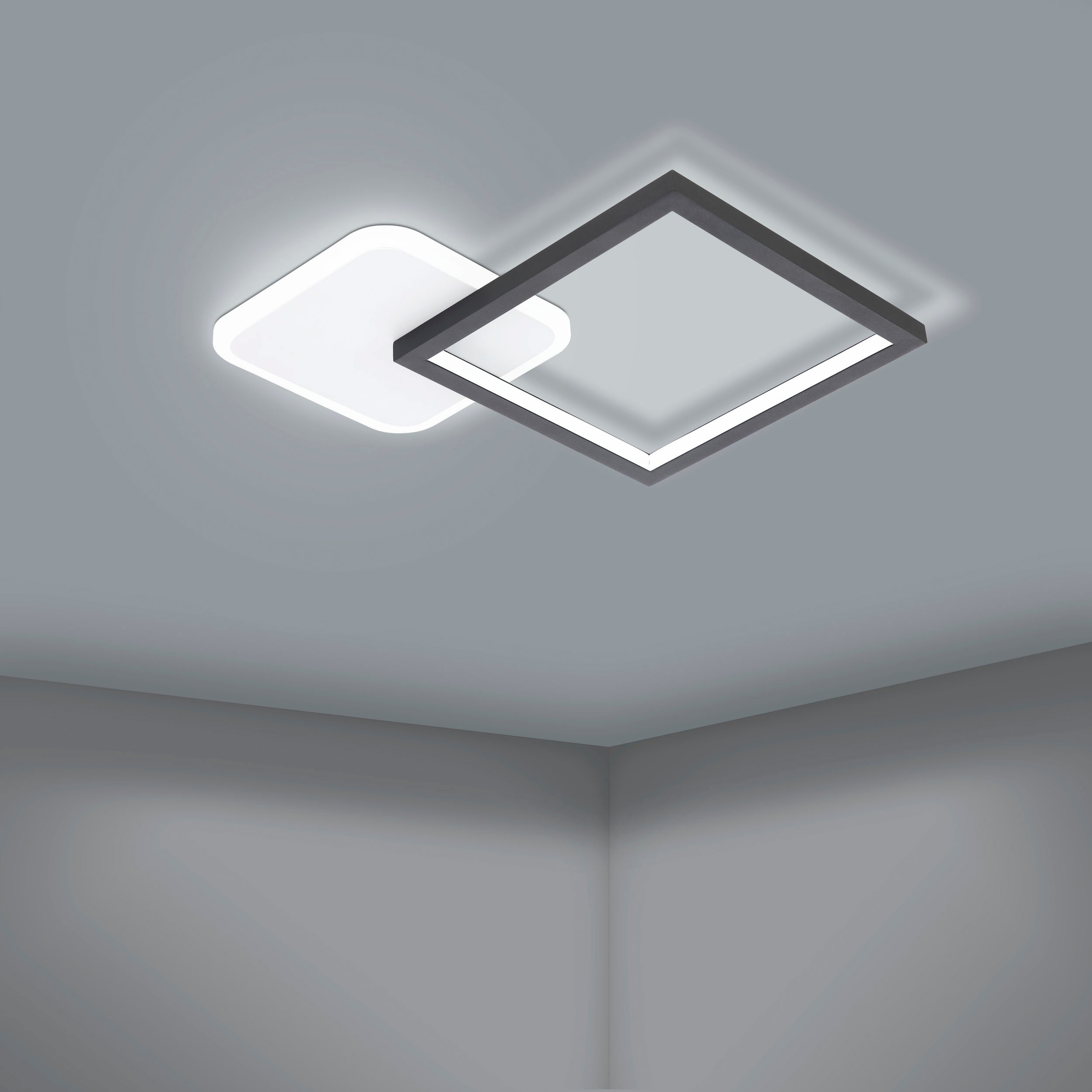 EGLO LED-Deckenleuchte »GAFARES« in schwarz und weiß aus Alu, Stahl / inkl. LED fest integriert - 15 Watt