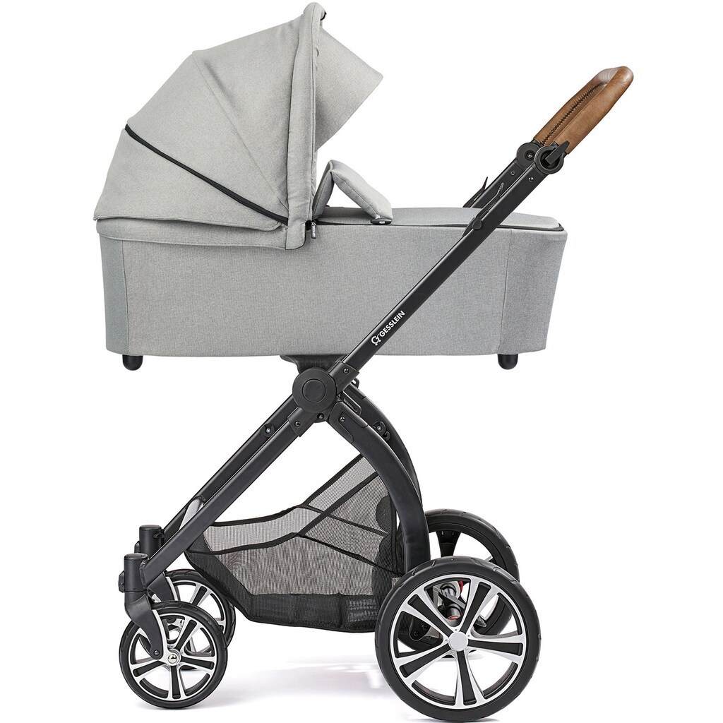 Gesslein Kombi-Kinderwagen »FX4 Life, schwarz/tabak, granitgrau meliert/Petrol Tupfen«, mit Wanne CX3; Design & Handarbeit aus Deutschland