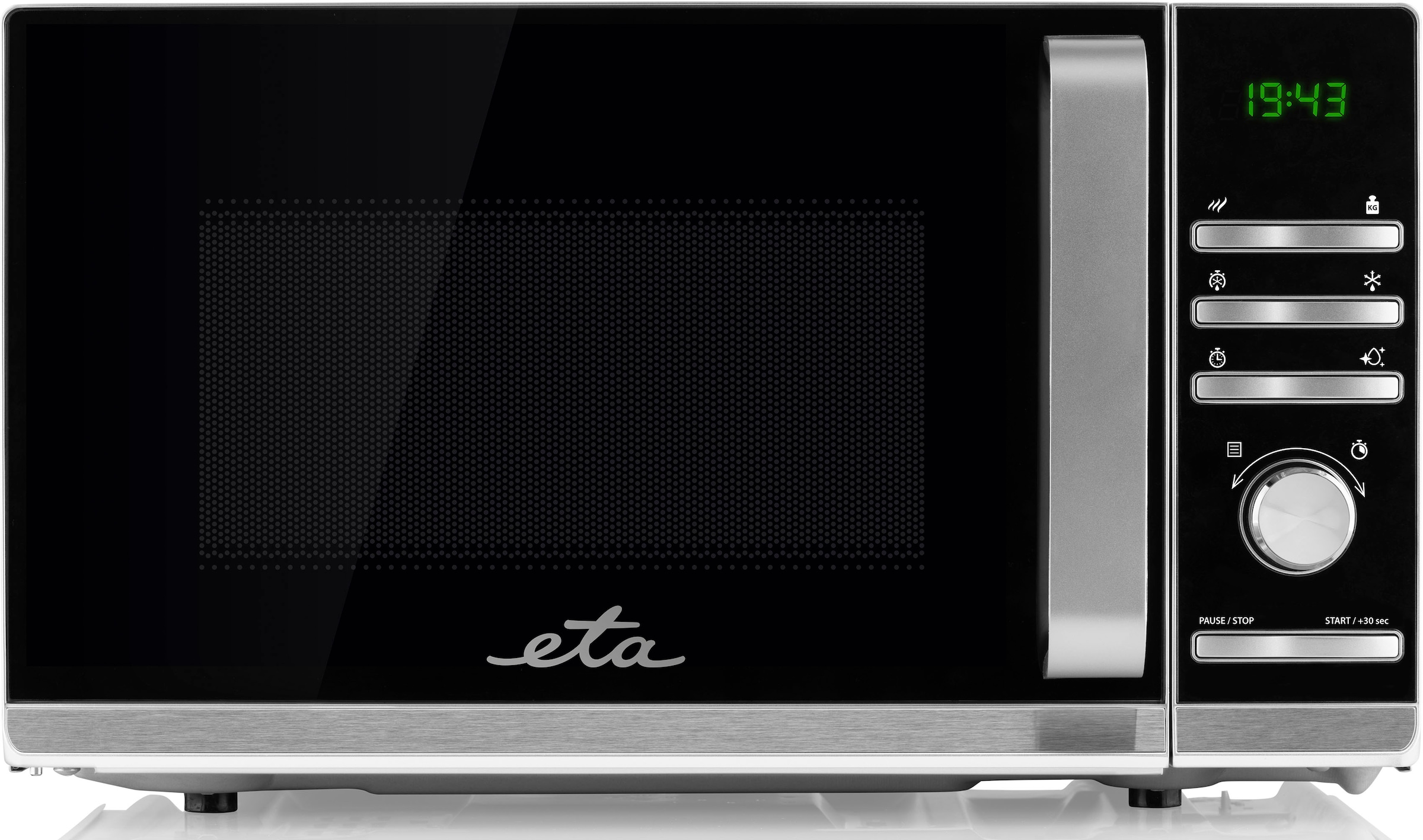 eta Mikrowelle "Galeto ETA121090000", Mikrowelle, 1200 W, silber, mit 3 Auftaufunktionen und 700 Watt