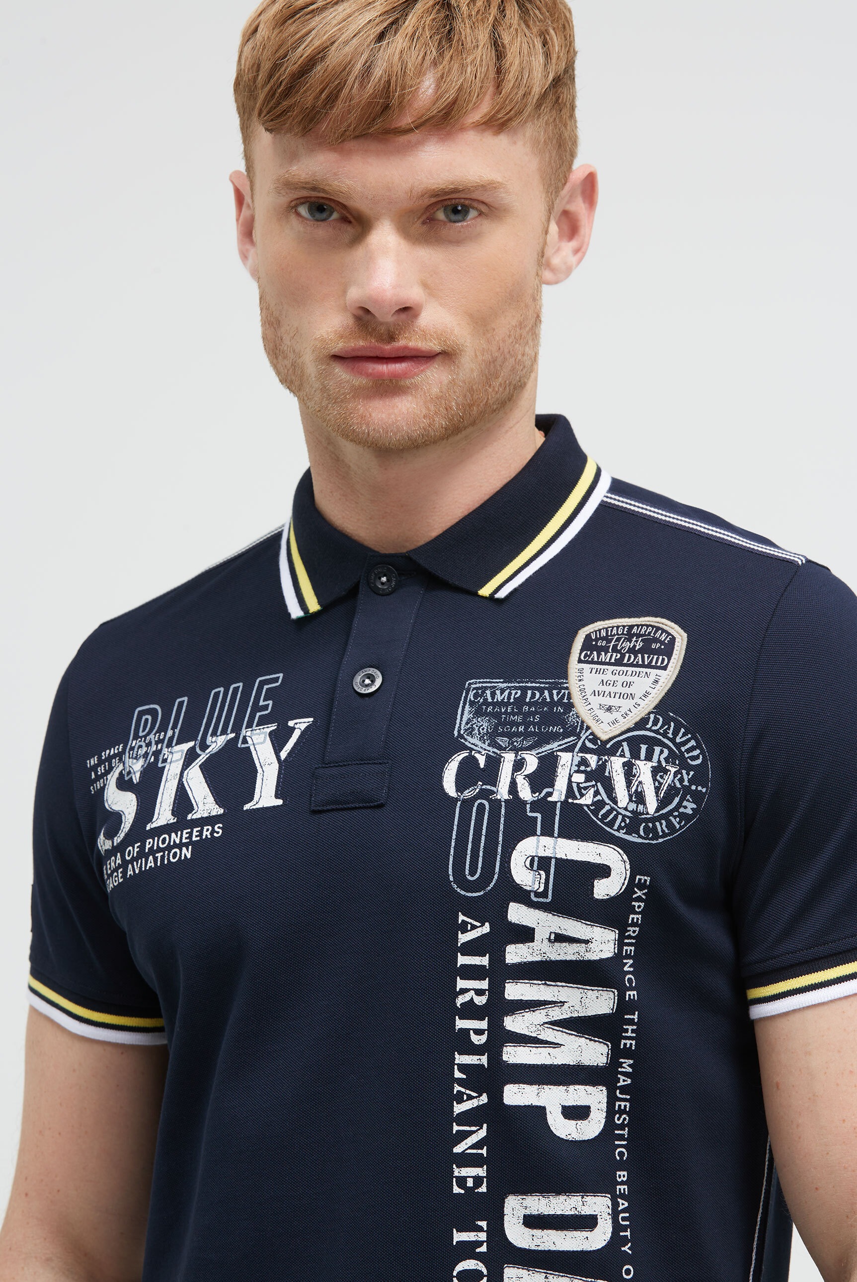 CAMP DAVID Poloshirt mit Seitenschlitze