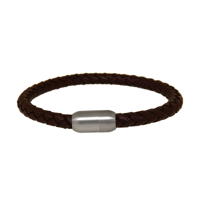 Vivance Armband »Edelstahl mit geflochtenem Leder dunkelbraun« ▷ bestellen  | BAUR