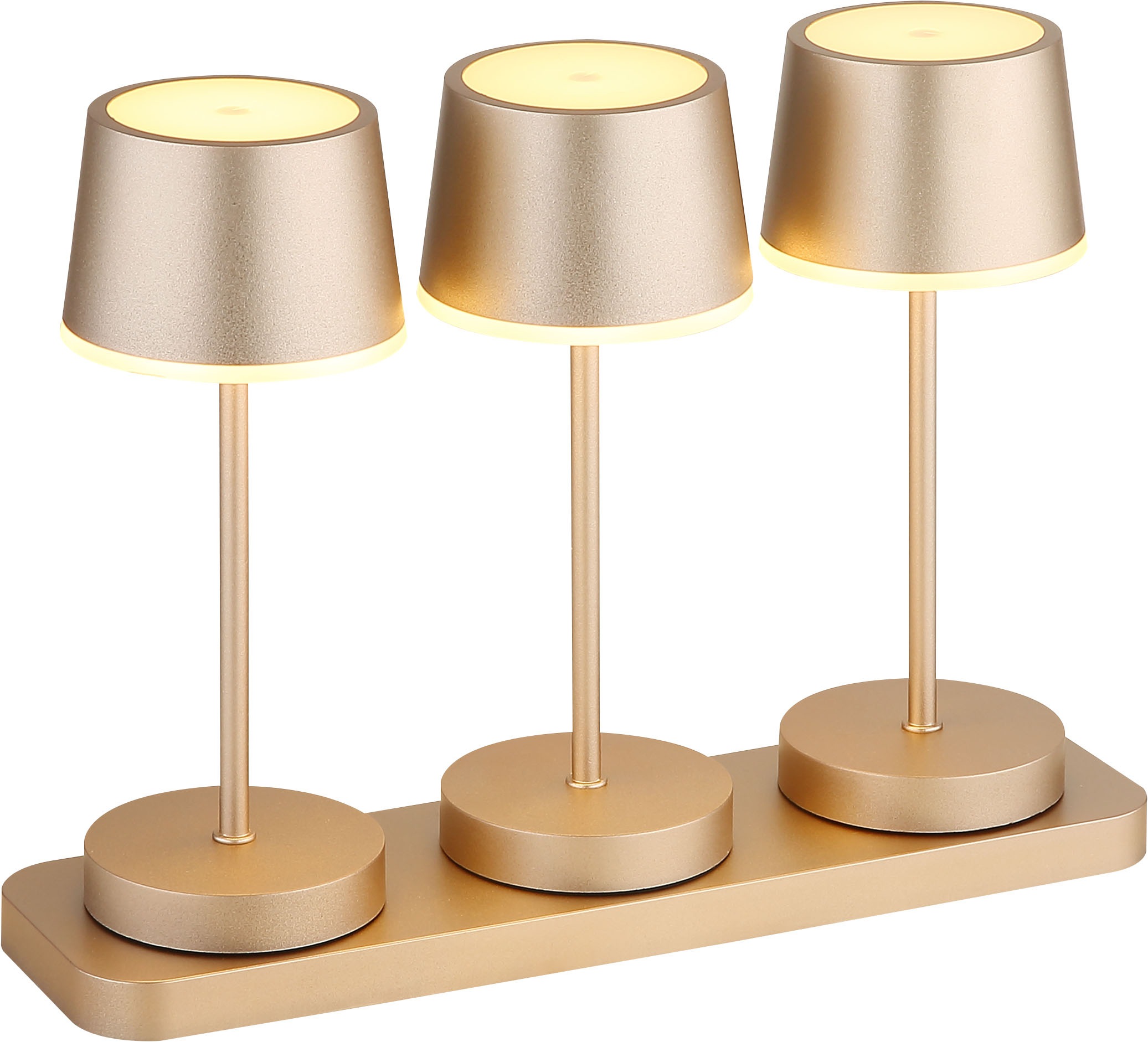 GLOBO LIGHTING Tischleuchte »DAWSON« LED-Modul 1 Stk. Outdoor RGBW Tischleuchte IP54, Touchdimmer, Akku & Dockingstation