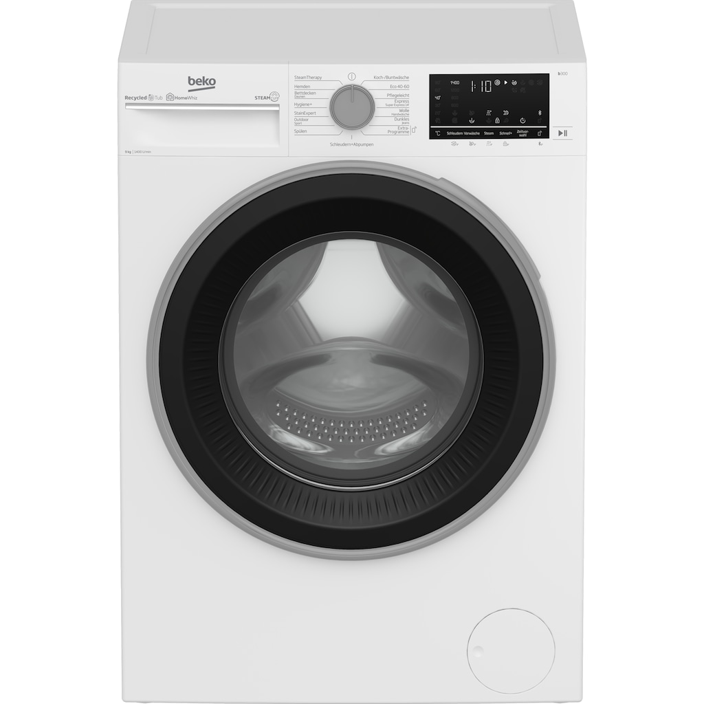 BEKO Waschmaschine, b300, B3WFU59415W2, 9 kg, 1400 U/min