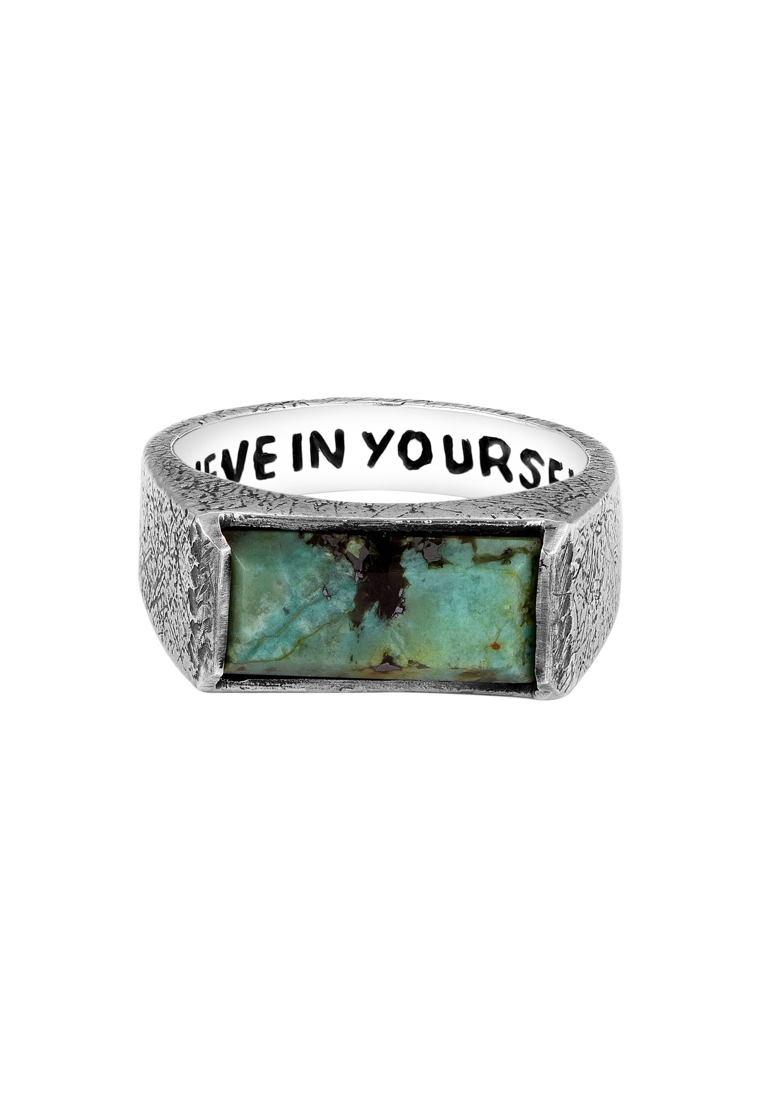 HAZE & GLORY Siegelring »Ring Siegelring Bold Bar Afrikanischer Türkis 925 Sterling Silber«