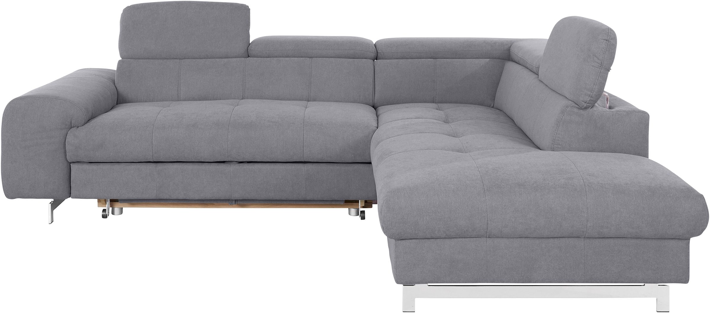 COTTA Ecksofa »Chef L-Form«, mit Kopfteilverstellung, edle Metallkufen, wahlweise mit Bettfunktion