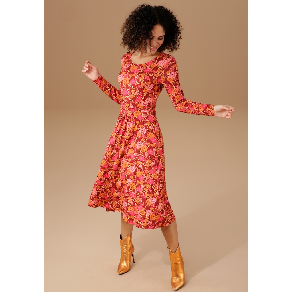Aniston CASUAL Jerseykleid, mit romantischem Blumendruck - NEUE KOLLEKTION