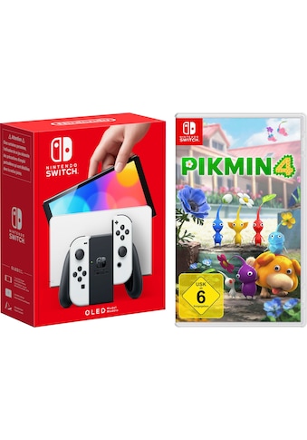 Nintendo Switch Konsolen-Set »OLED weiß + Pikmin 4«