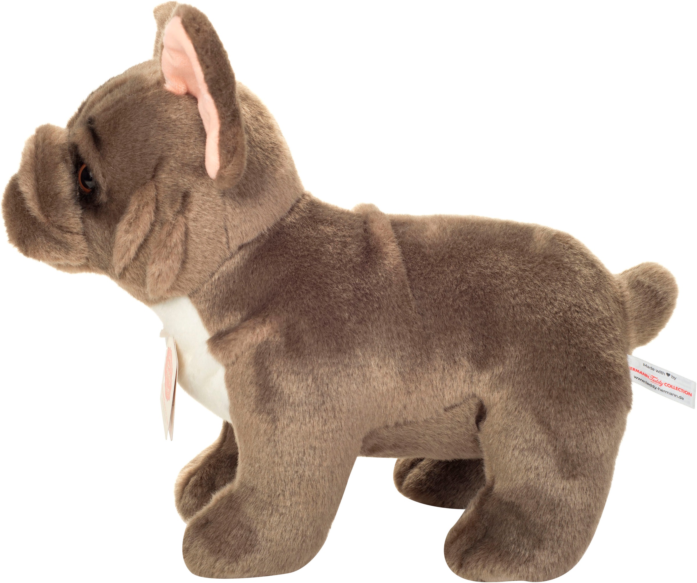 Teddy Hermann® Kuscheltier »Französische Bulldogge, stehend, 30 cm, grau« zum Teil aus recyceltem Material