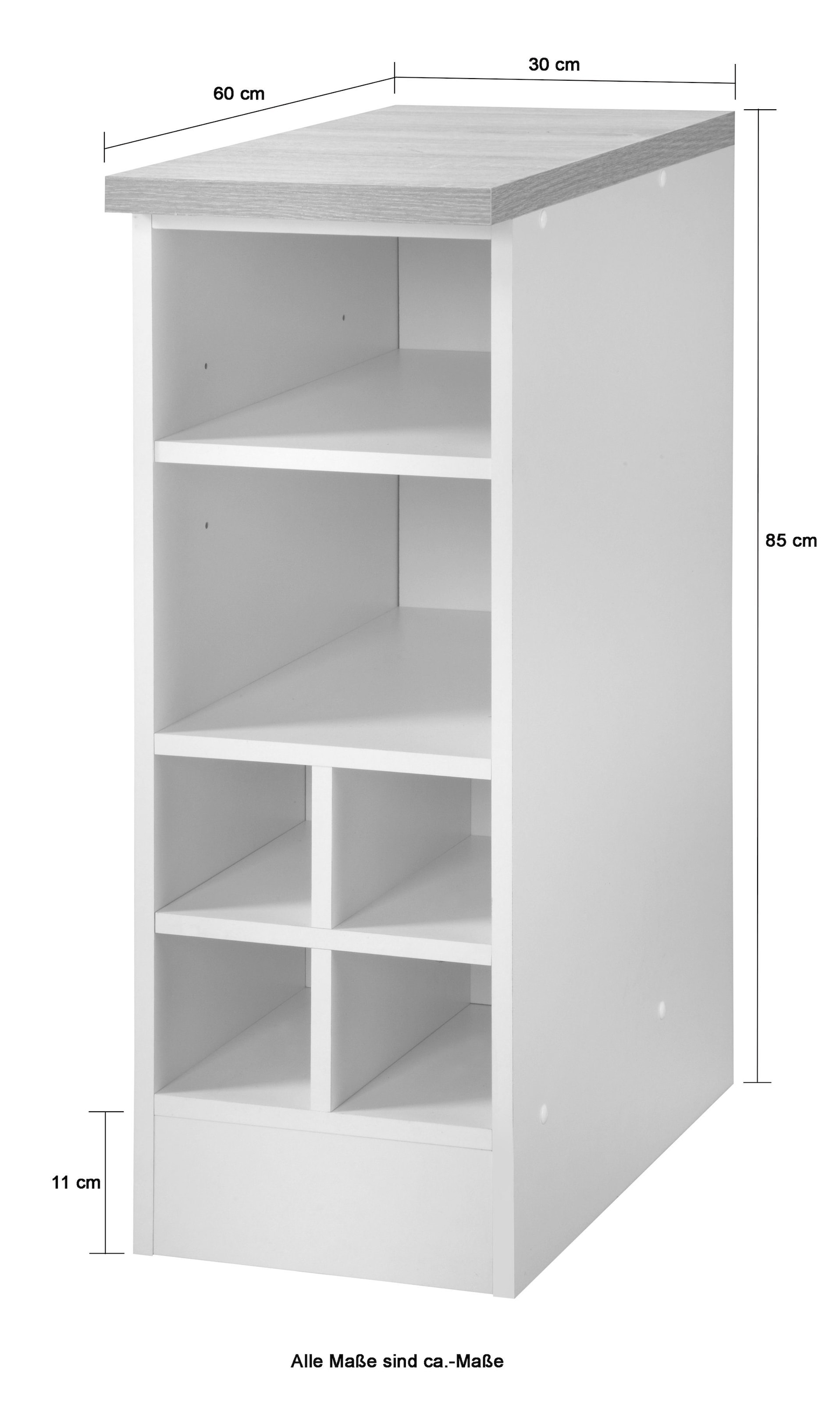 KOCHSTATION Unterschrank »KS-Stockholm« hochwertige MDF-Fronten