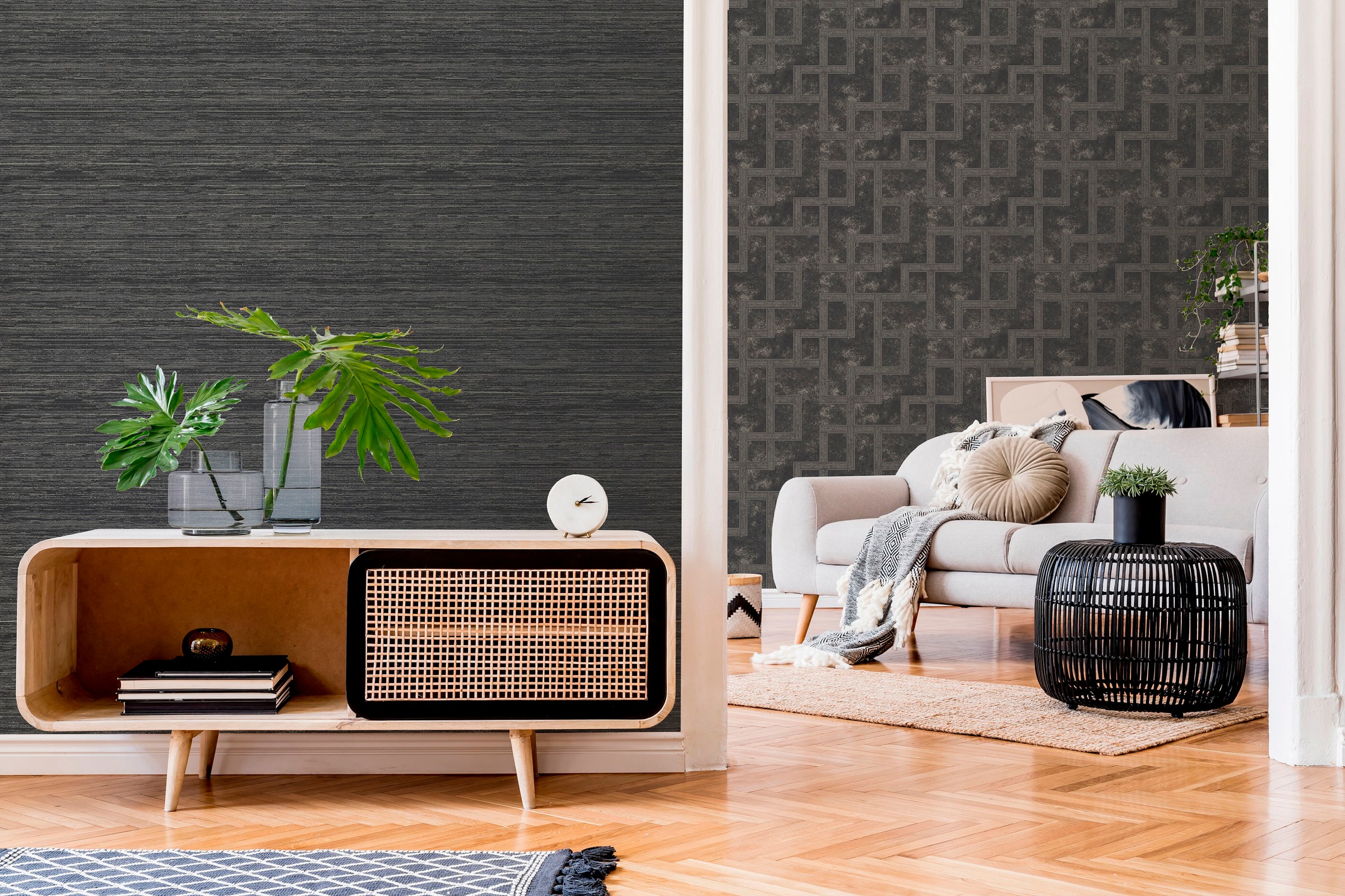 Boutique Vliestapete »Boutique - Vliestapete Gilded Texture Onyx - 10mx52cm«, unifarben mit Farbeinsätzen, Boutique - Vliestapete Gilded Texture Onyx - 10mx52cm