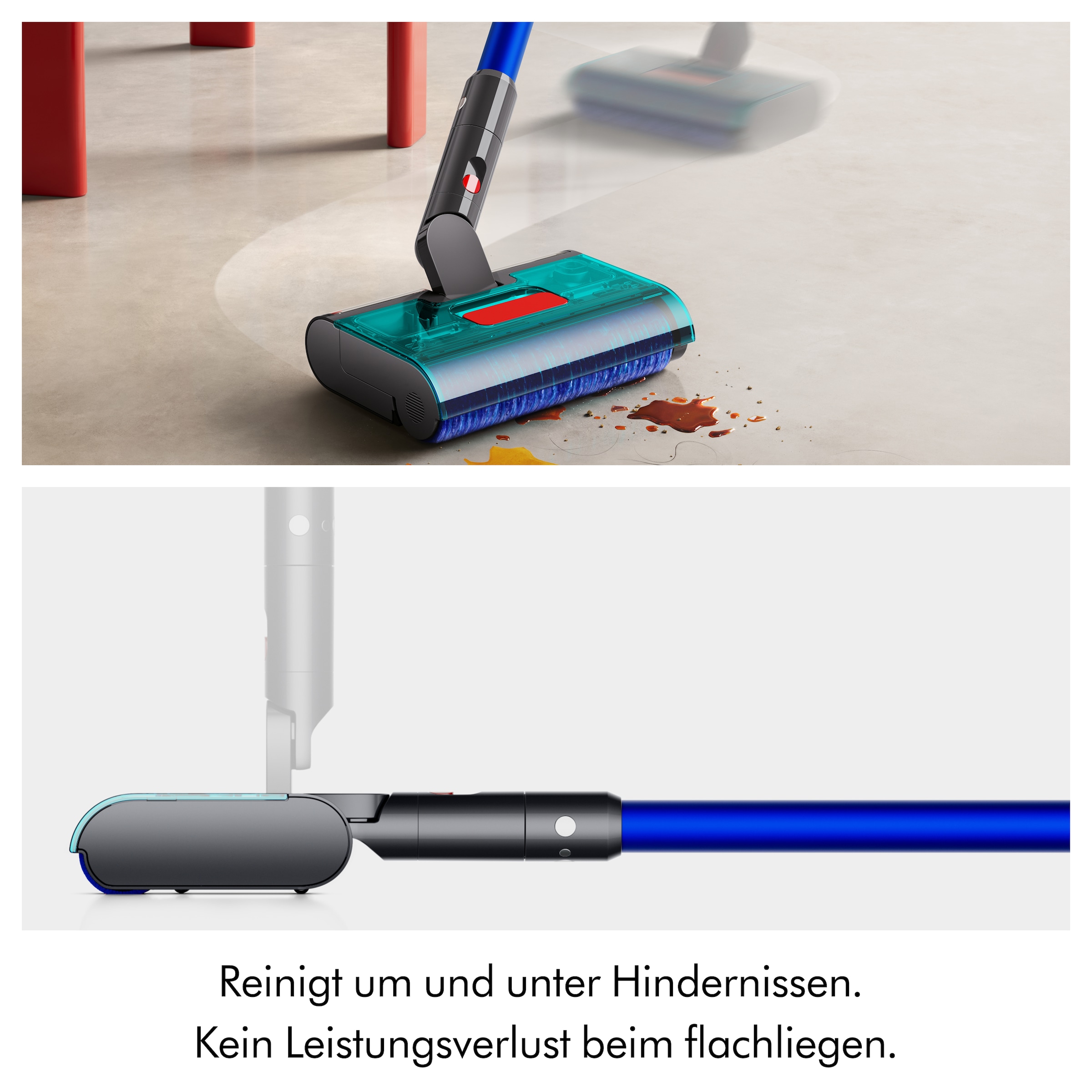 DYSON Nass-Trocken-Akkusauger »Dyson PencilWash™ Blau/Silber« Anti-Tangle Nassreinigungskopf mit MAX-Modus und 180° Design